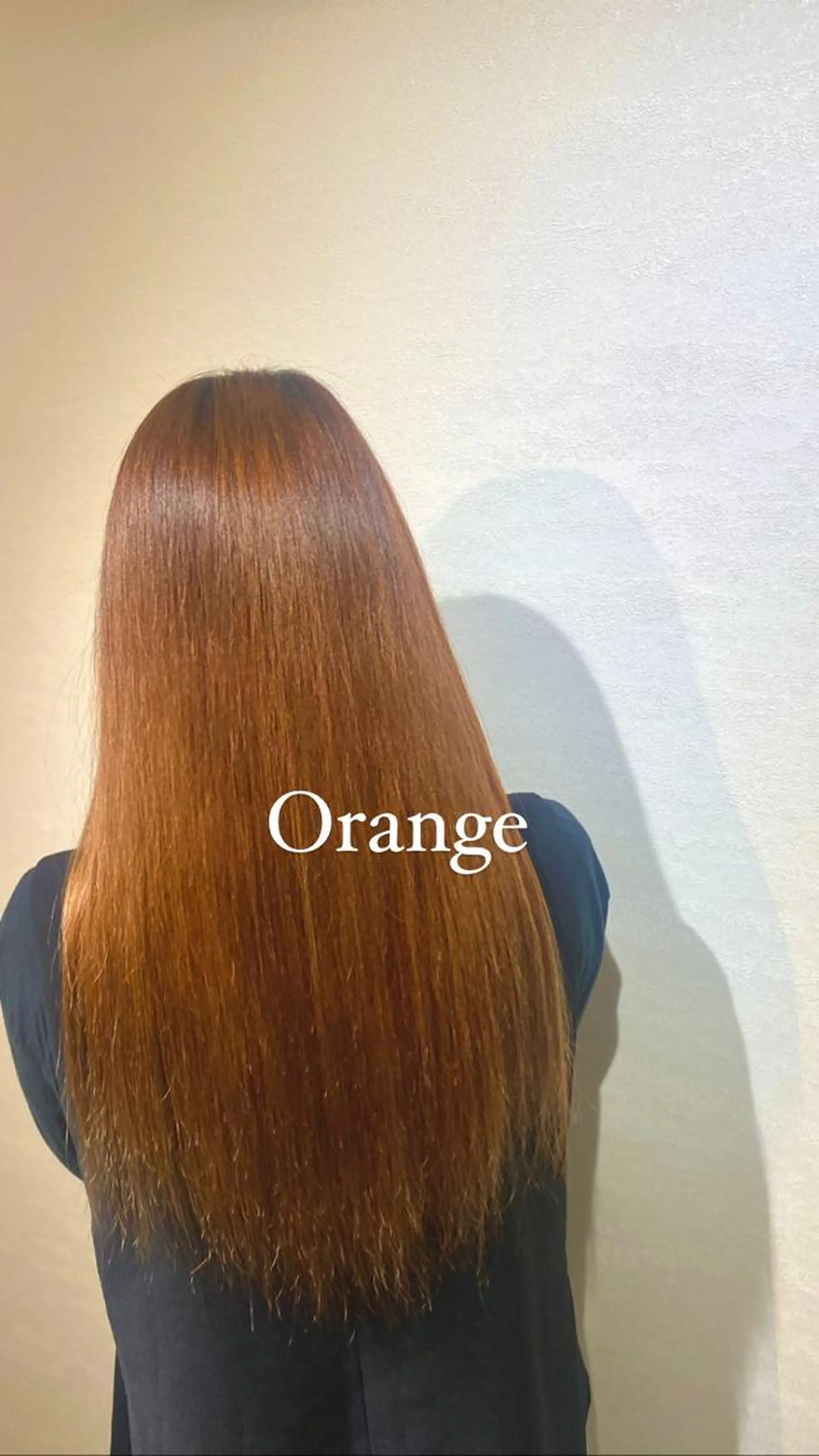 ロング カラー オレンジ 縮毛矯正とレイヤー カット/杉村凜汰郎のヘアスタイル