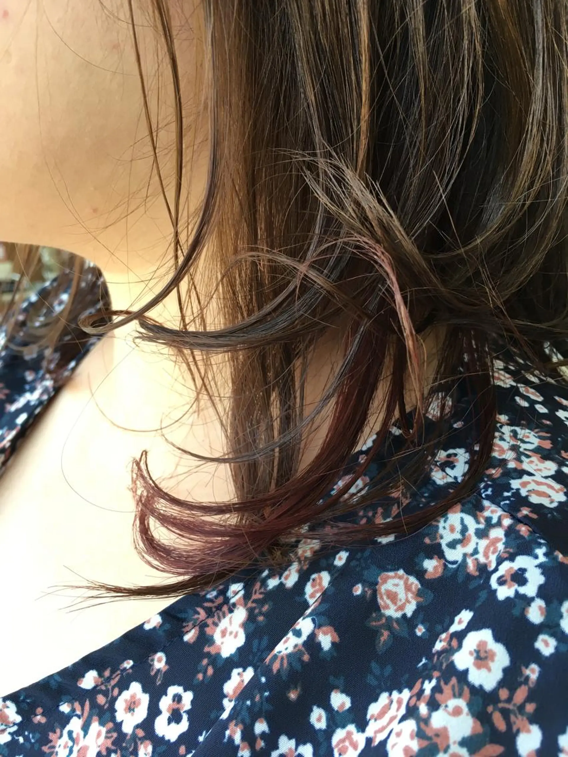 ミディアム カラー 縮毛矯正 トリートメント 白髪ぼかしハイライト 柳川拓哉のヘアスタイル