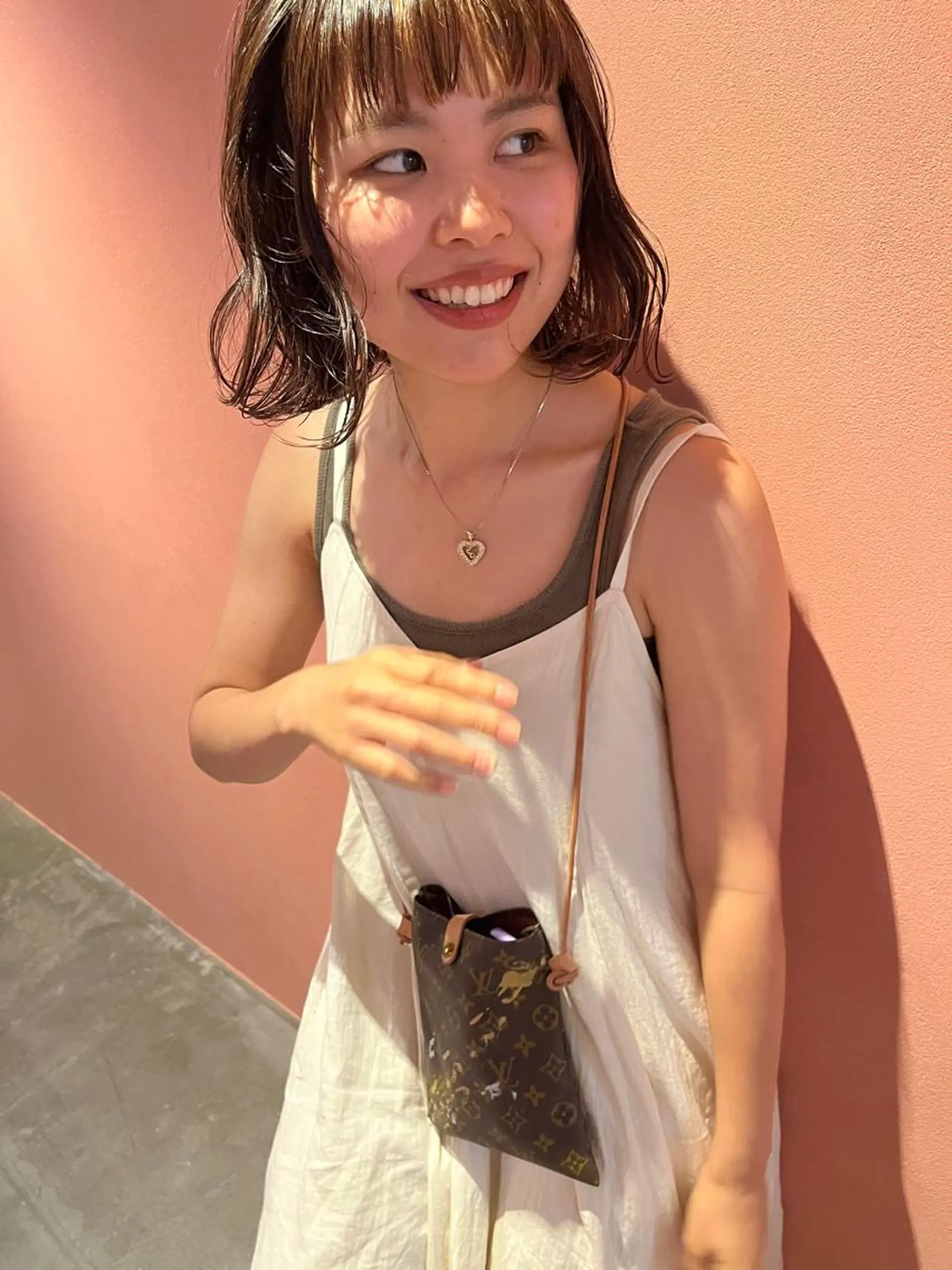 ミディアム カラー パーマ robe 田中 実友のヘアスタイル