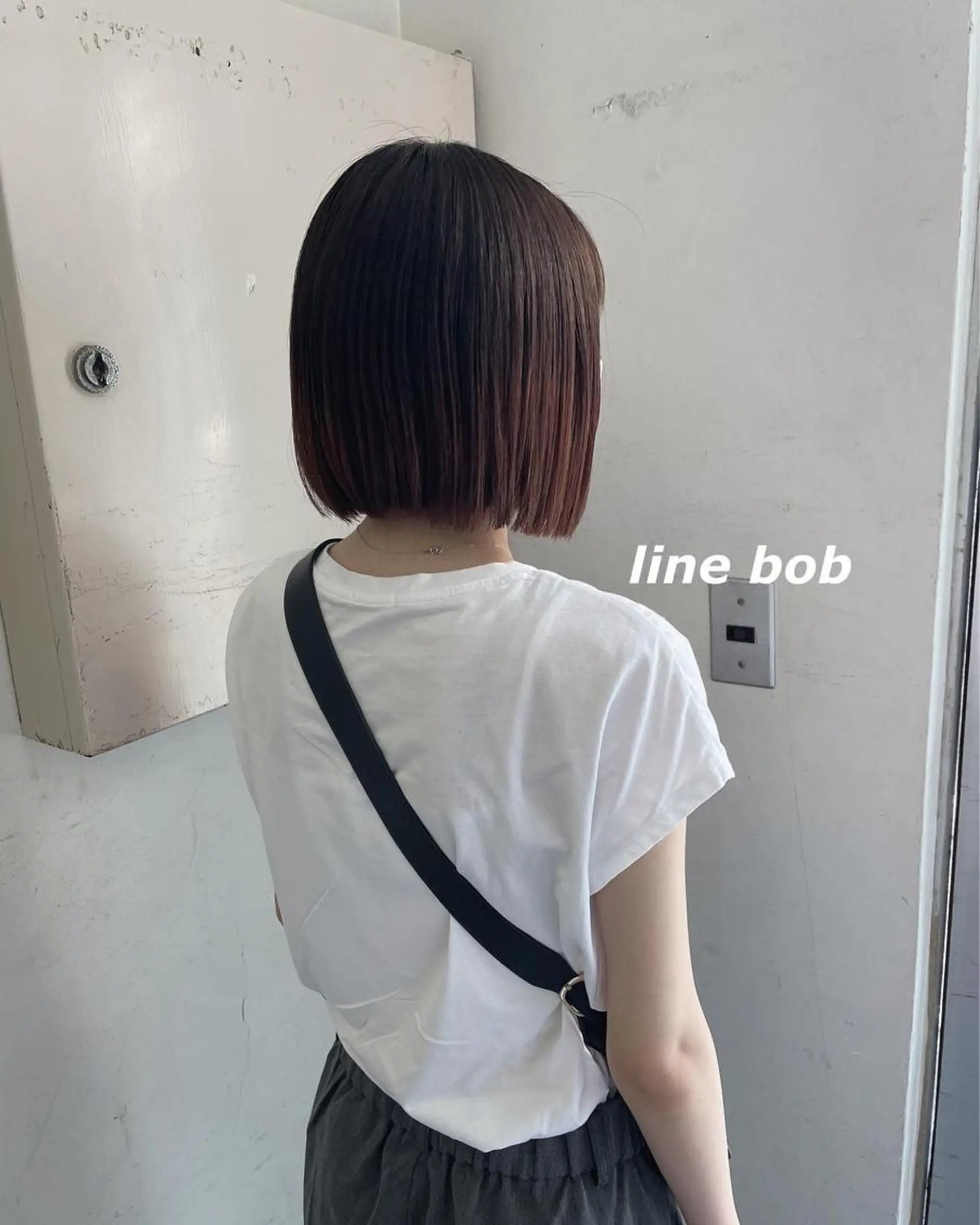 ミディアム ボブ カット トリートメント 切りっぱなしボブ ソノキユウカのヘアスタイル