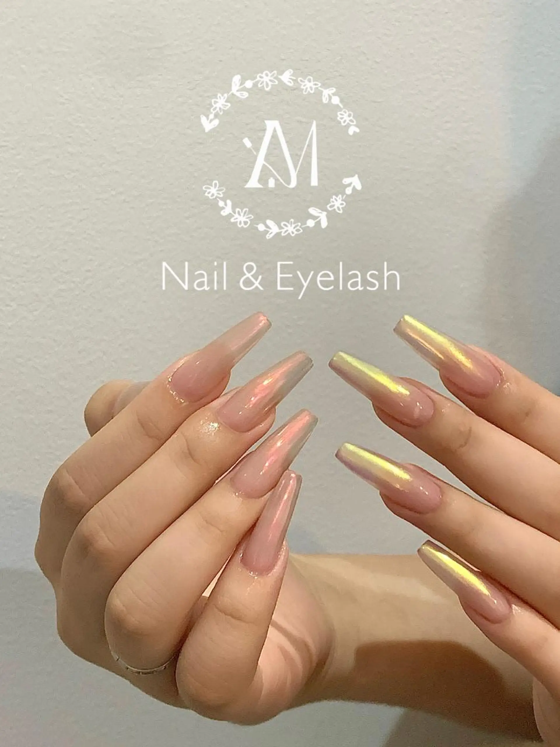 ロング ネイル オーロラネイル ハンドネイル A1 nail &eyelashのネイルデザイン