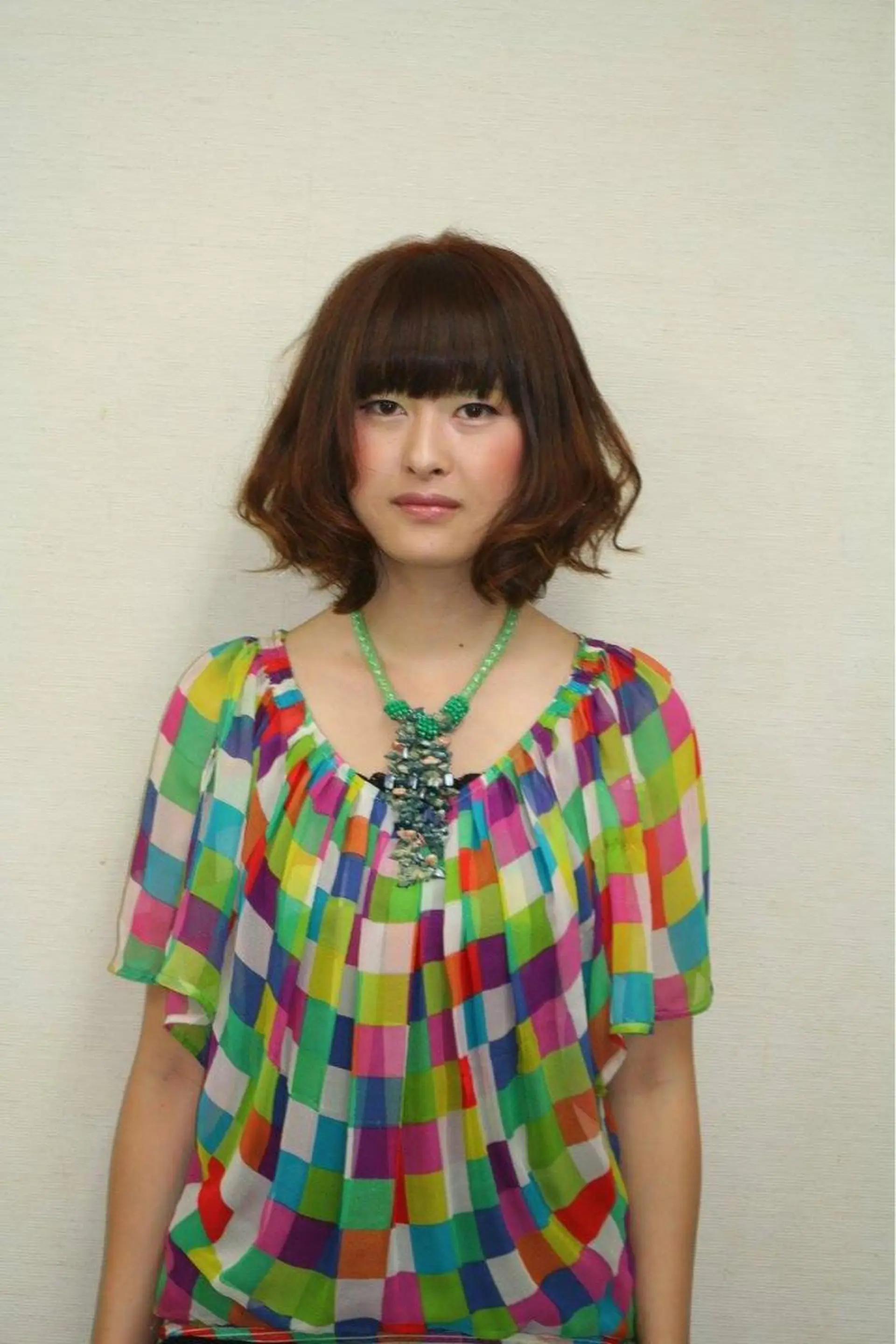 ミディアム ボブ カット ヘアカラー トリートメント ポルタカリーナサロン yukariのヘアスタイル