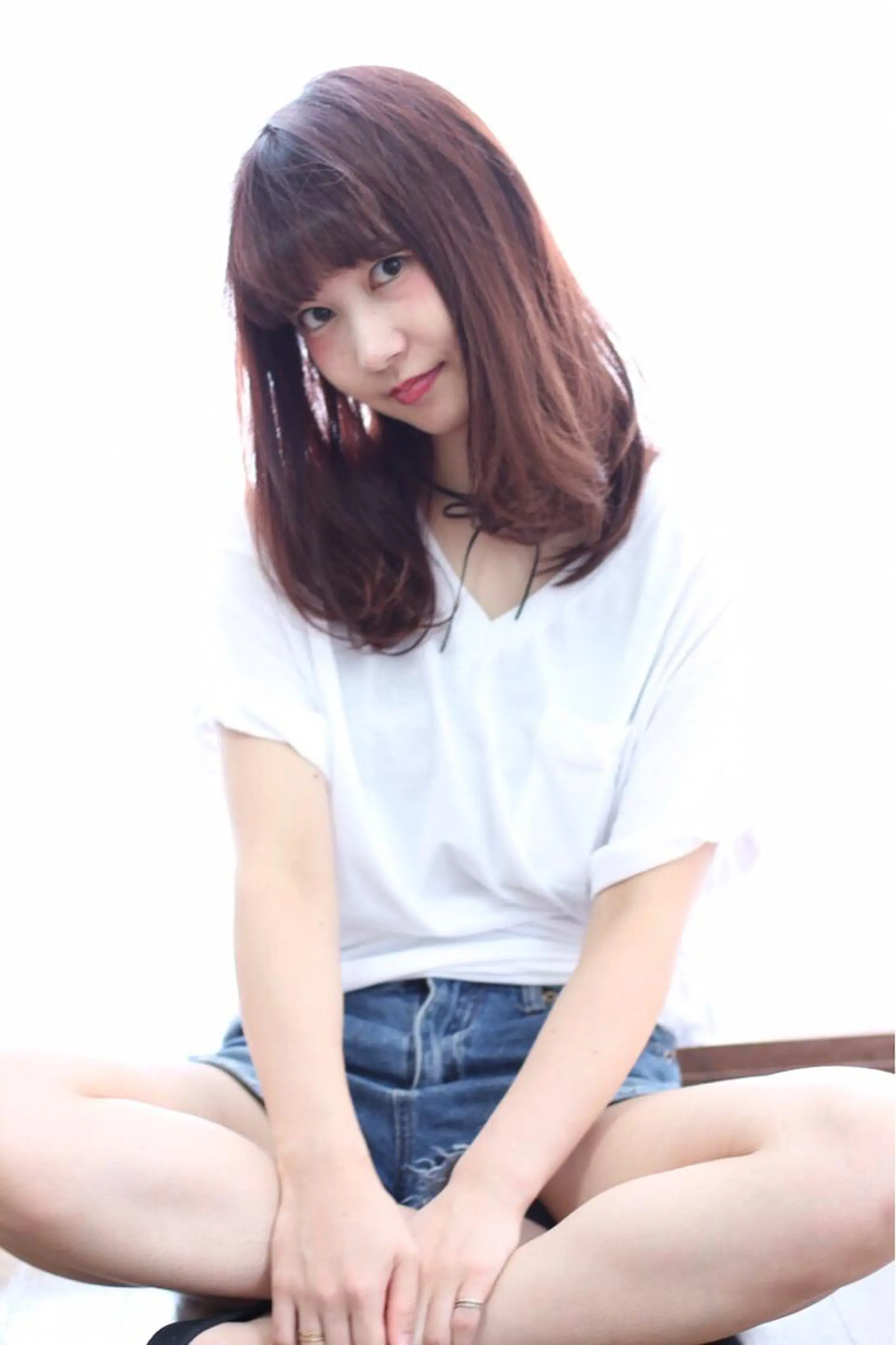 ロング カラー レッドカラー 安達 俊亮のヘアスタイル