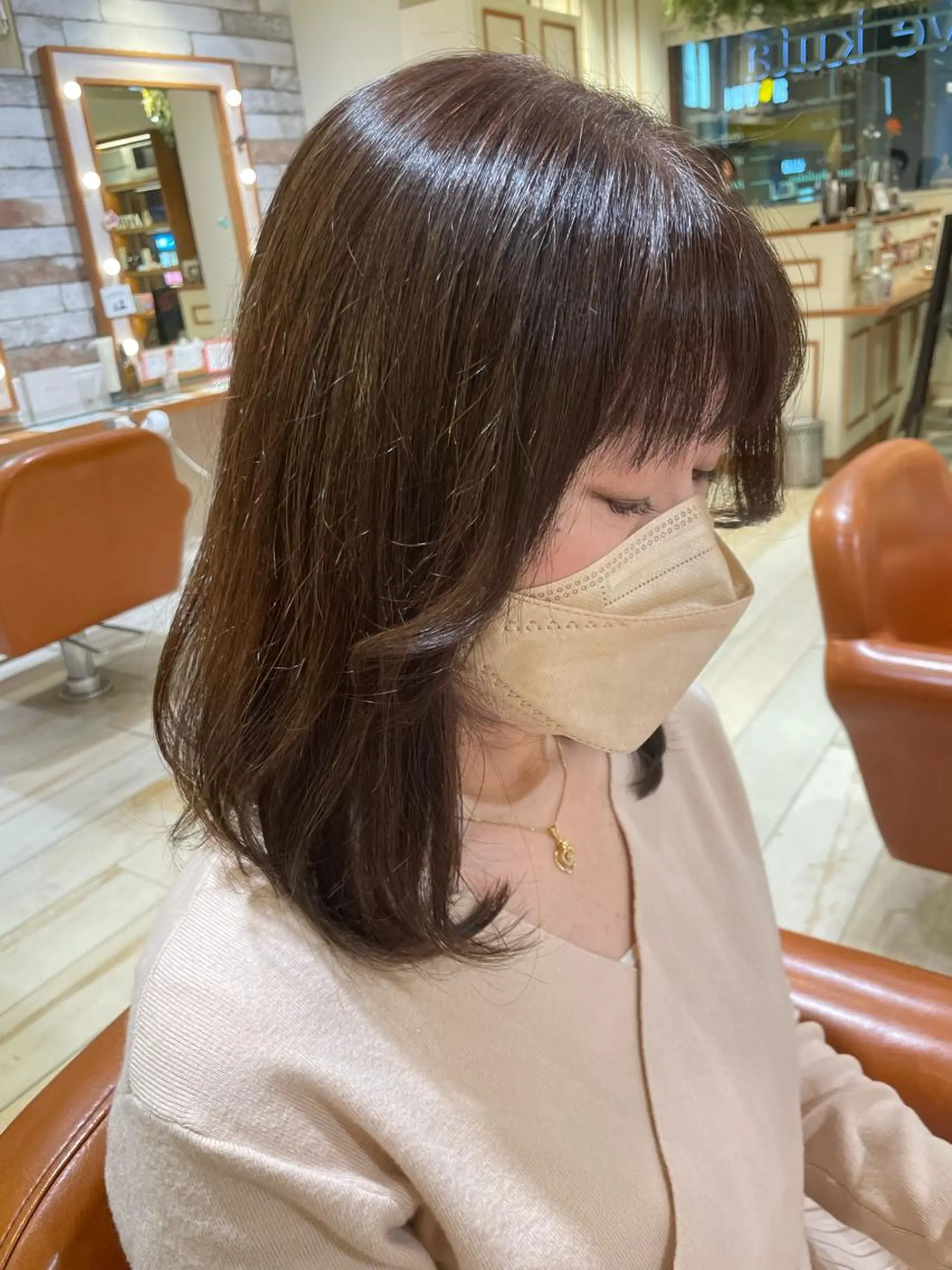 ミディアム 顔周りカット カット 🎀菊池ほのか🎀 girlystyleのヘアスタイル