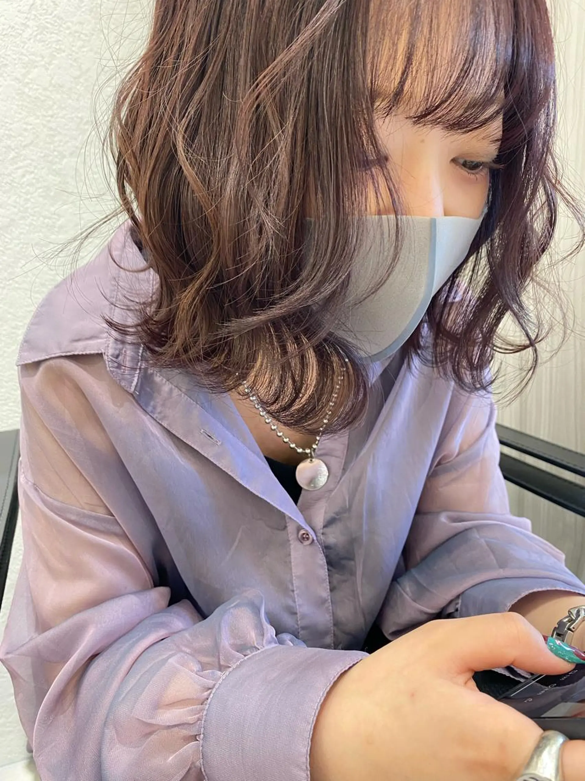 ミディアム カラー ムトウセイマ/ 縮毛矯正/ブリーチのヘアスタイル