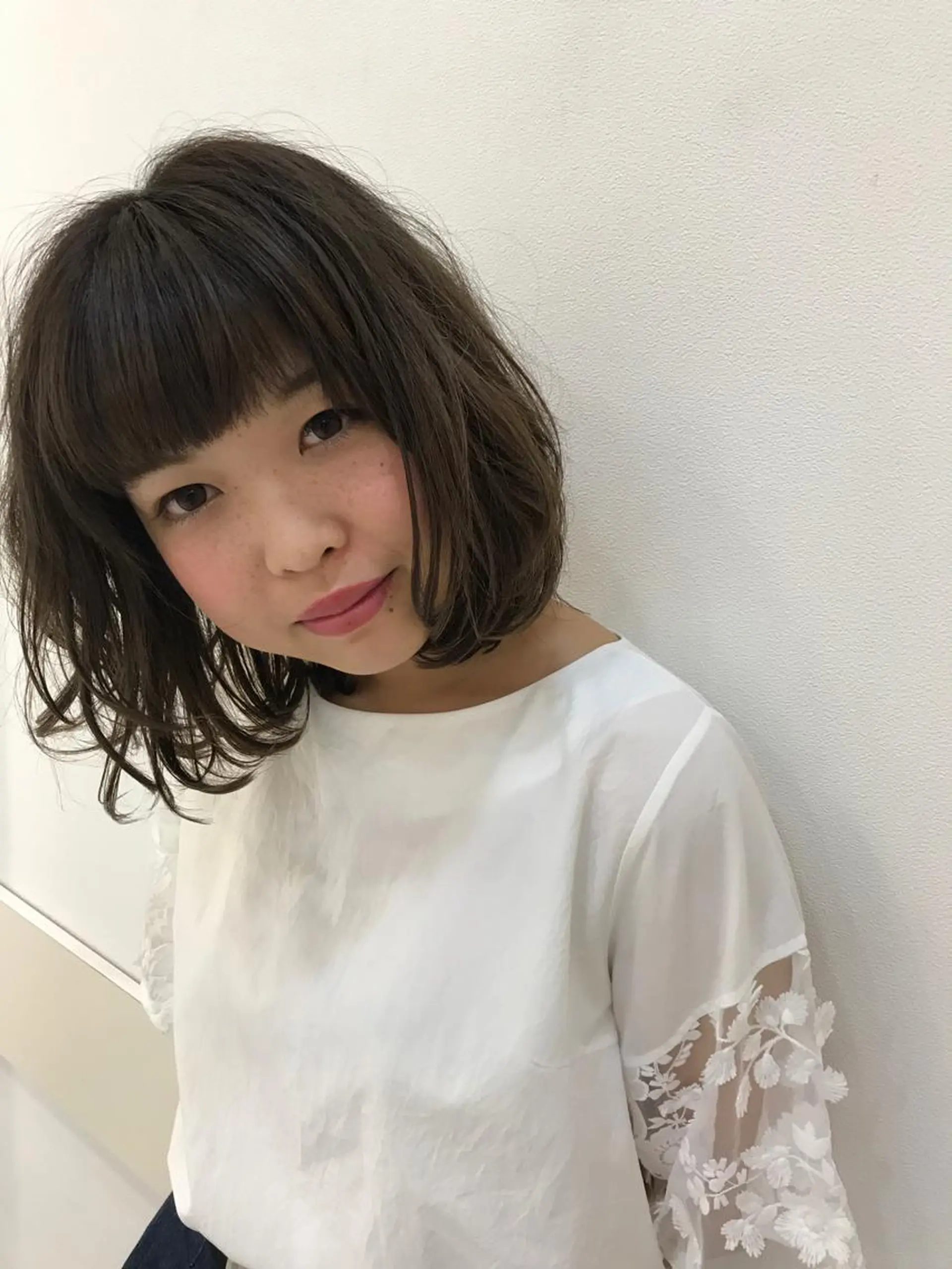 ミディアム カラー パーマ ボブ トータルビューティー K:R鶴川のヘアスタイル