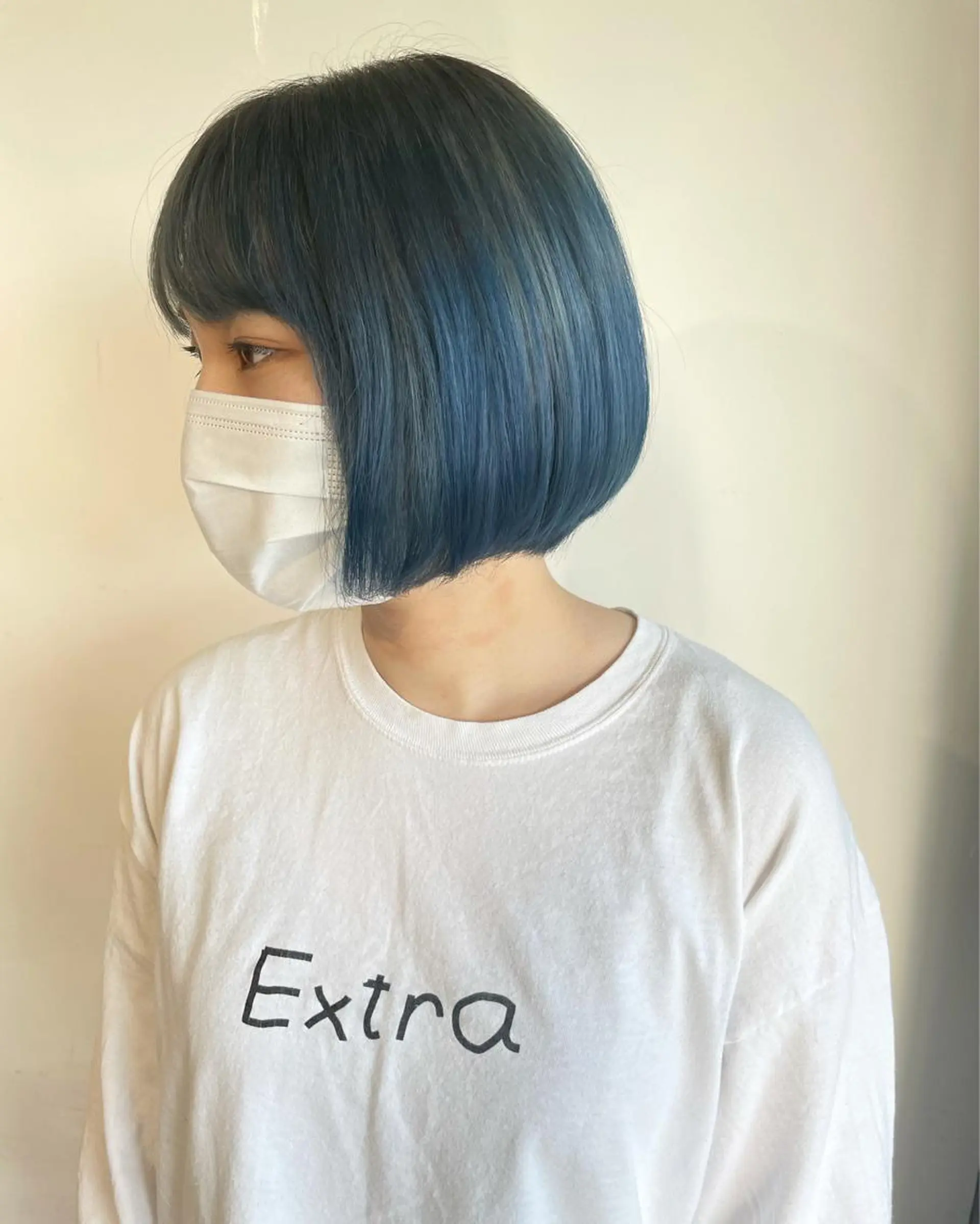 ミディアム カラー ブルーカラー ボブ ヘアカラー トリートメント ヘアセット ✨艶ブリーチカラー ✨四ノ宮裕己のヘアスタイル