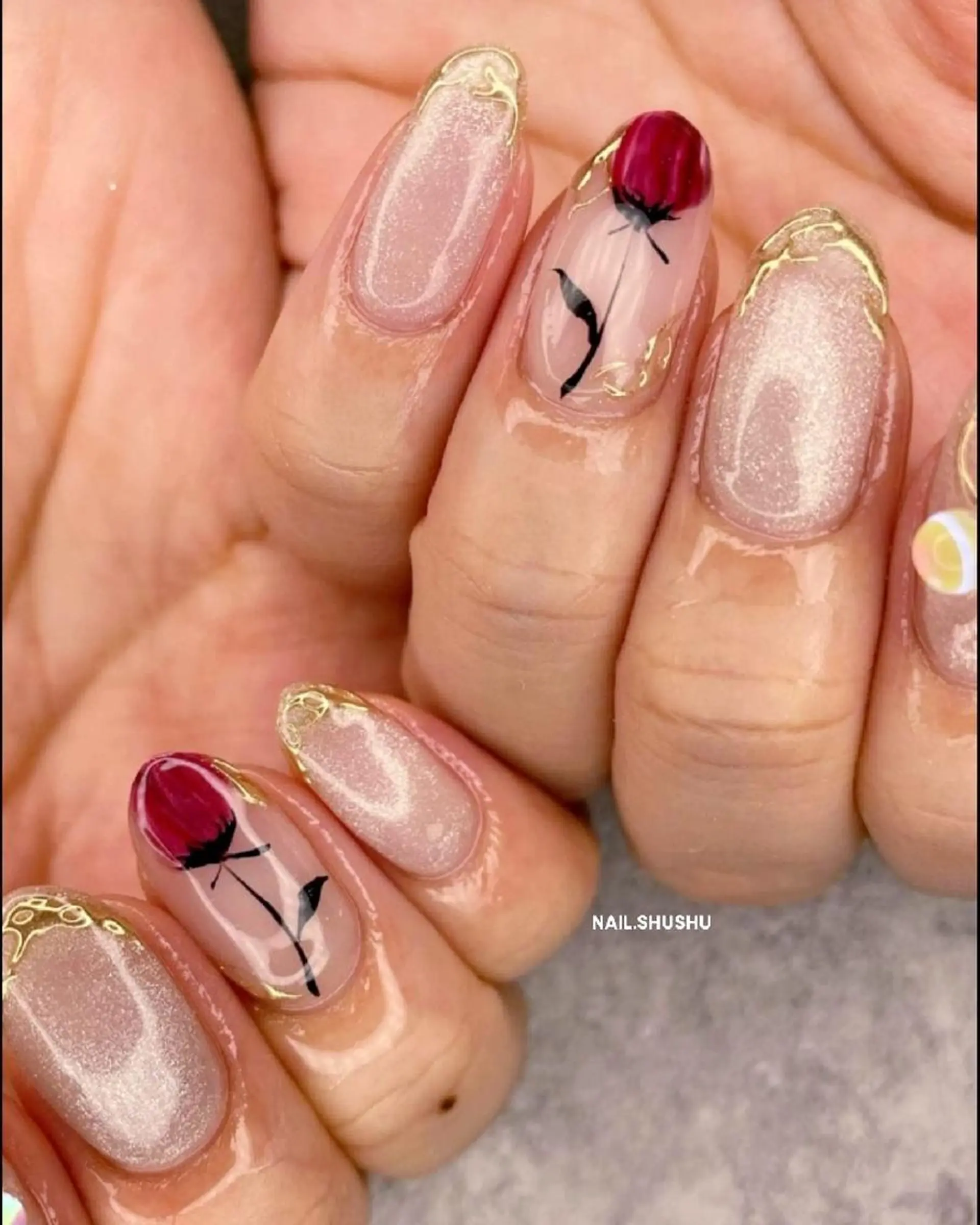 ネイル シンプルネイル 3dパーツ/流行り 👧shushu❤️のネイルデザイン