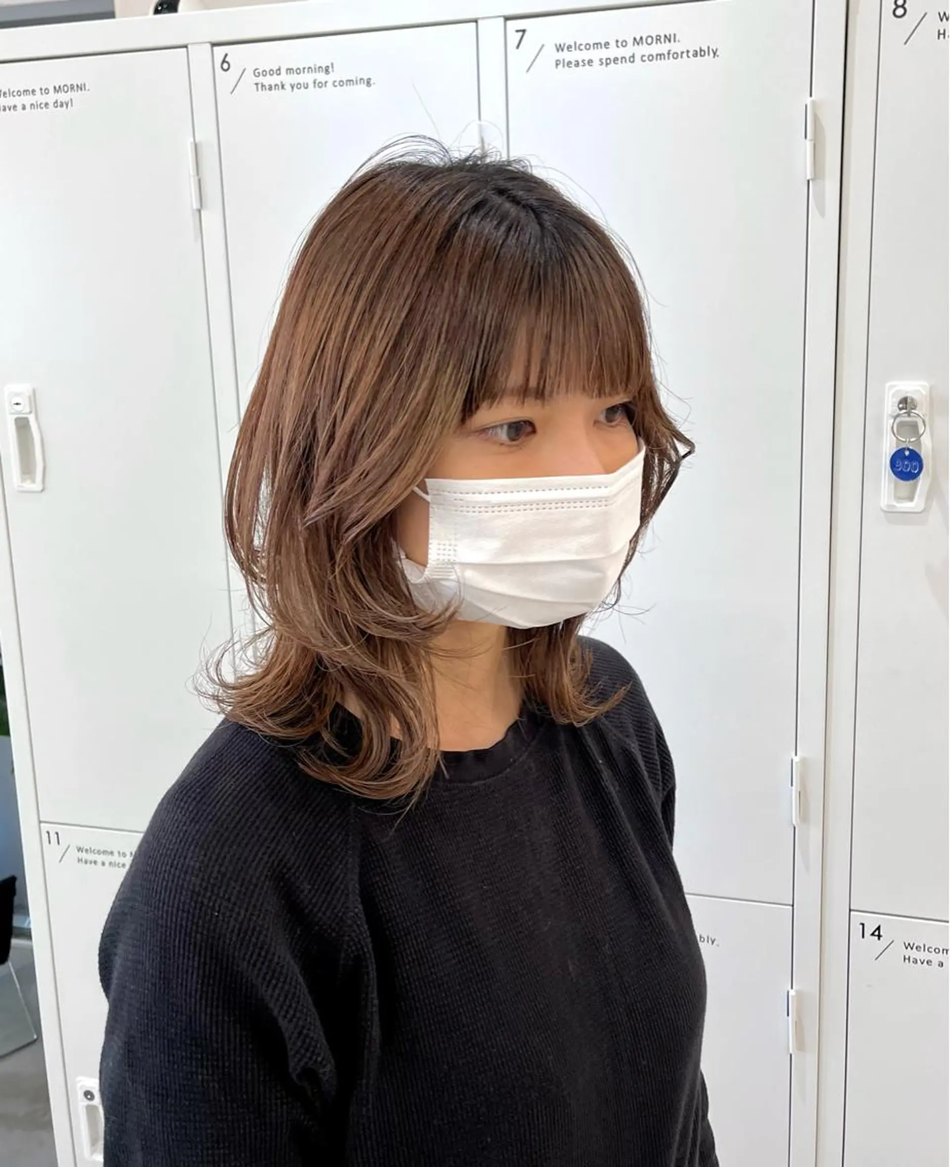 ミディアム 顔まわりレイヤー 顔周りカット レイヤーカット 神原 茉依🩰🪩のヘアスタイル