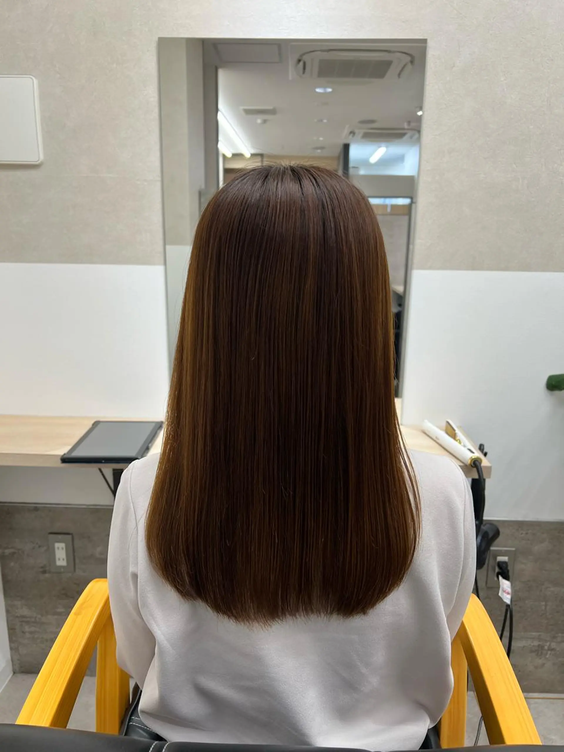セミロング 縮毛矯正 GiseL 博多 ほのかのヘアスタイル