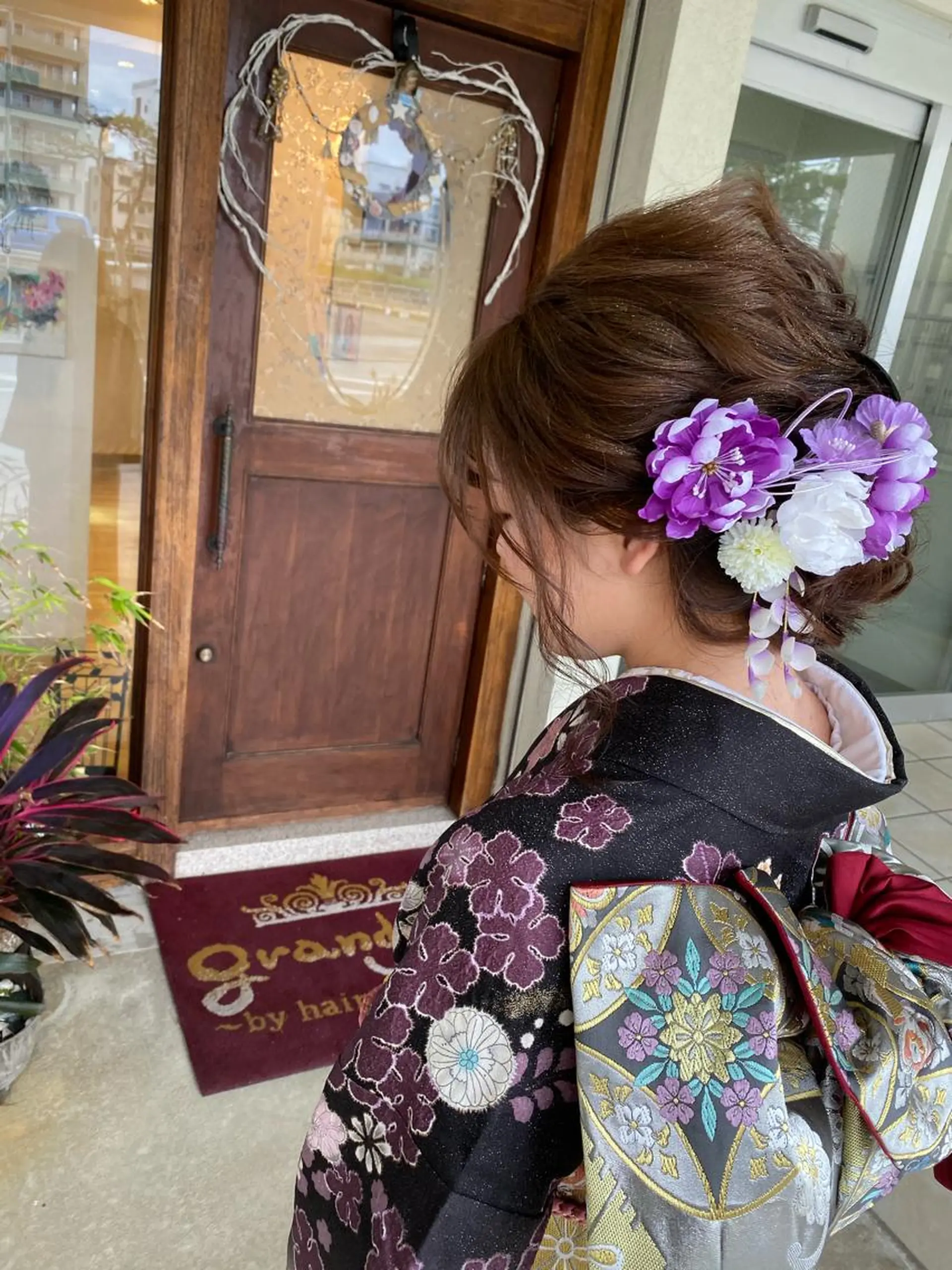 ミディアム カラー 着付け grand juteのヘアスタイル