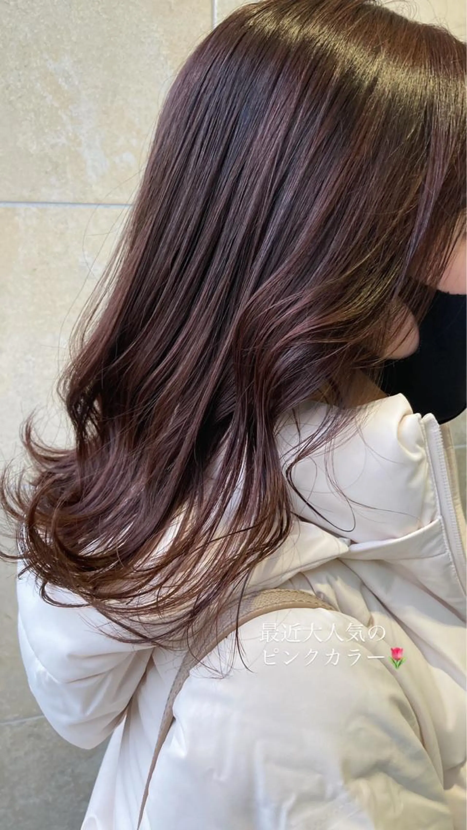 ミディアム カラー ピンクカラー 田中 あかねのヘアスタイル