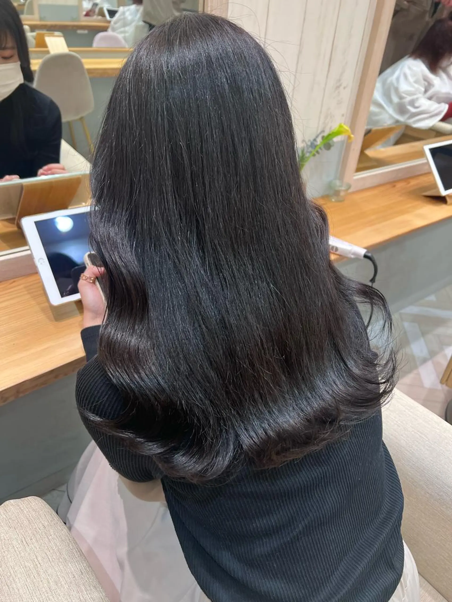 セミロング パープルカラー カット ヘアカラー トリートメント 🎀しゅな/韓国 レイヤー/透明感♡のヘアスタイル