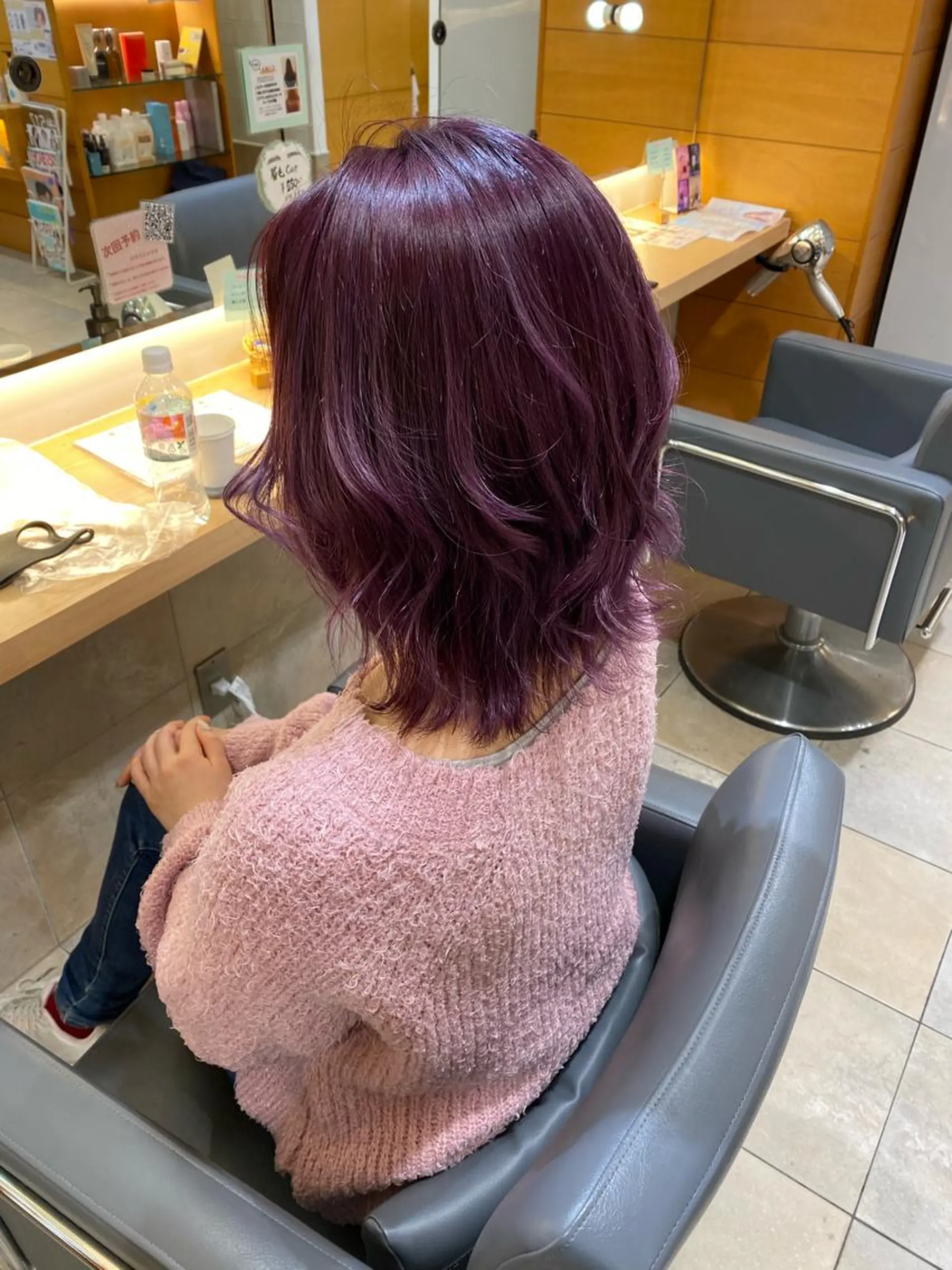 ミディアム ヘアカラー 谷川あかり /ナチュラルパーマのヘアスタイル