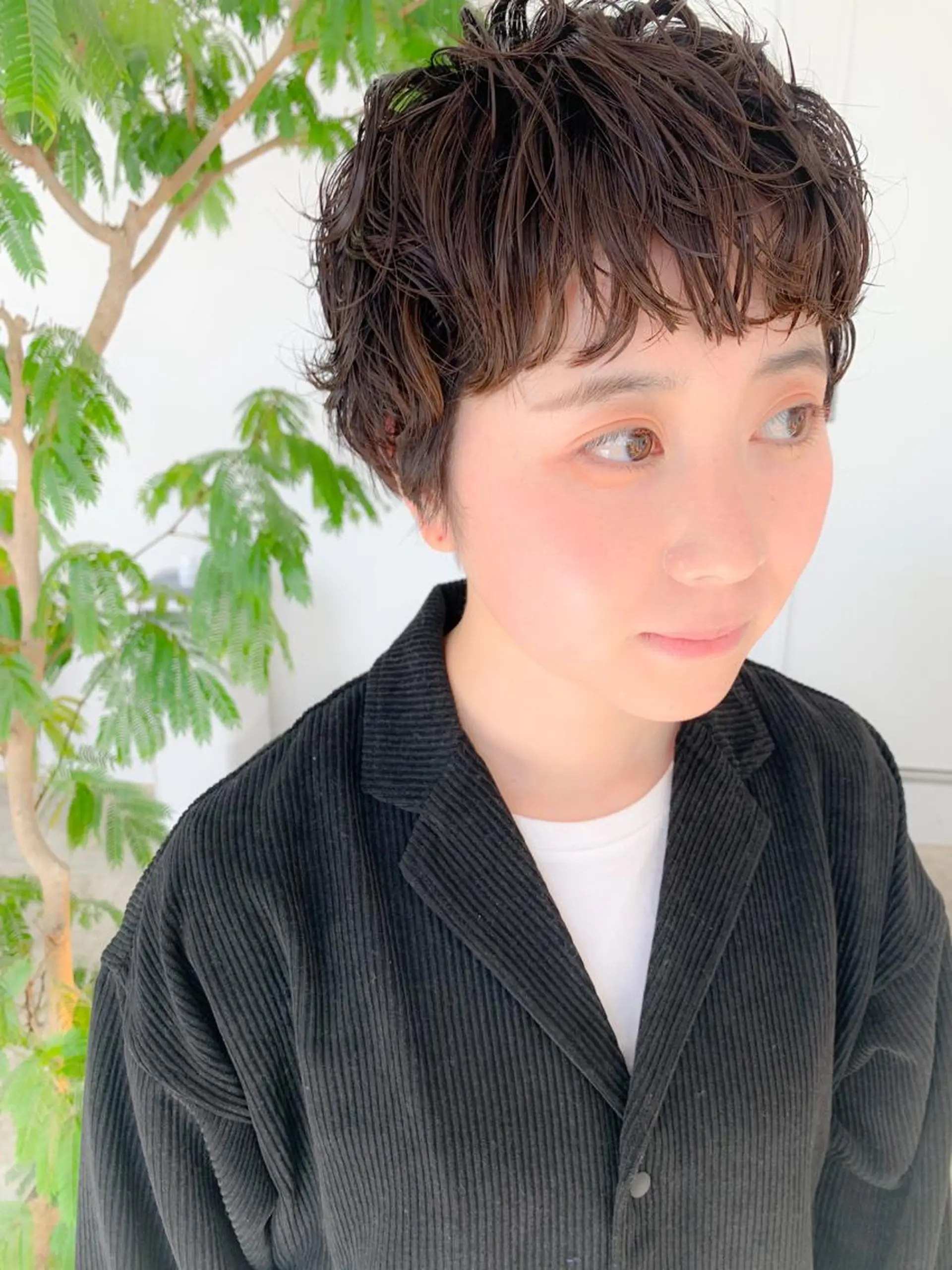 ショート パーマ オン眉 ショートヘア パーマ/パーマ落とし /藤木舜太のヘアスタイル