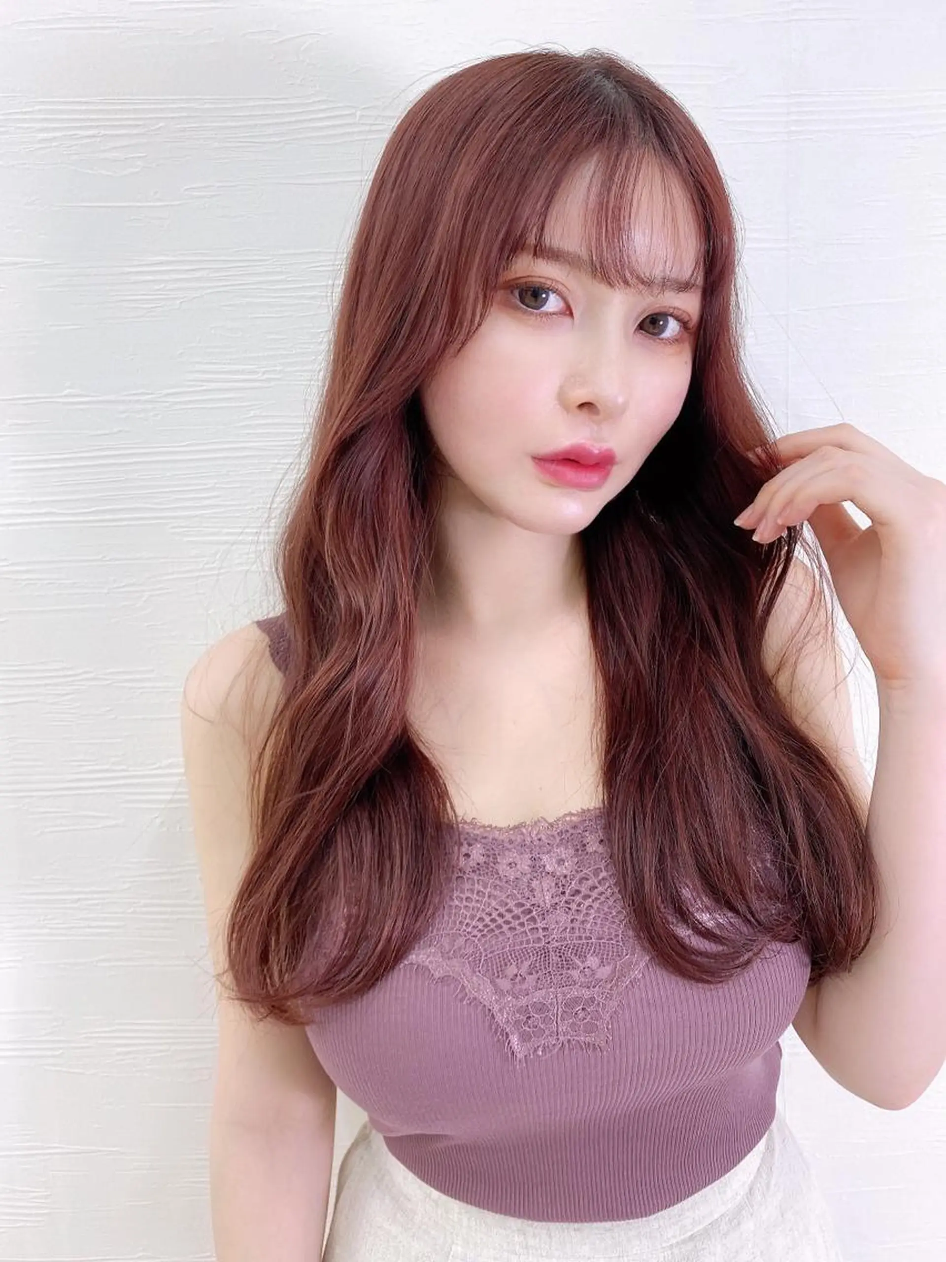 ミディアム カラー ヘアカラー トリートメント レイヤーカット /透明感カラー西田のヘアスタイル