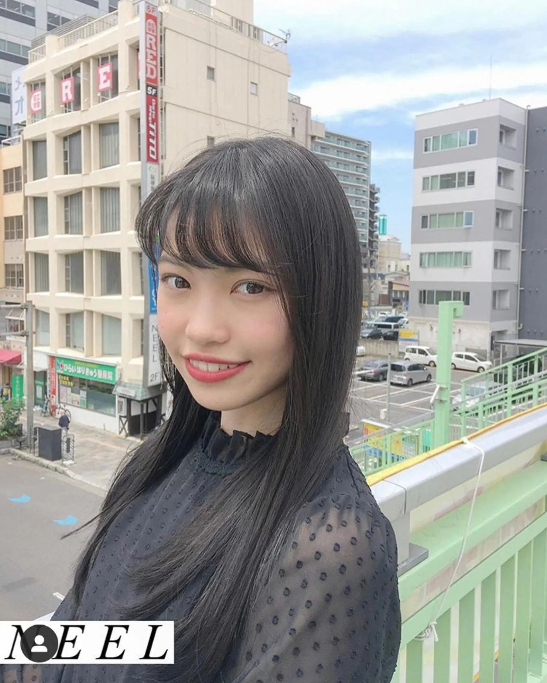 ロング カラー ヘアアレンジ アディクシーカラー 黒髪 ネイビーカラー エグチ アキラのヘアスタイル