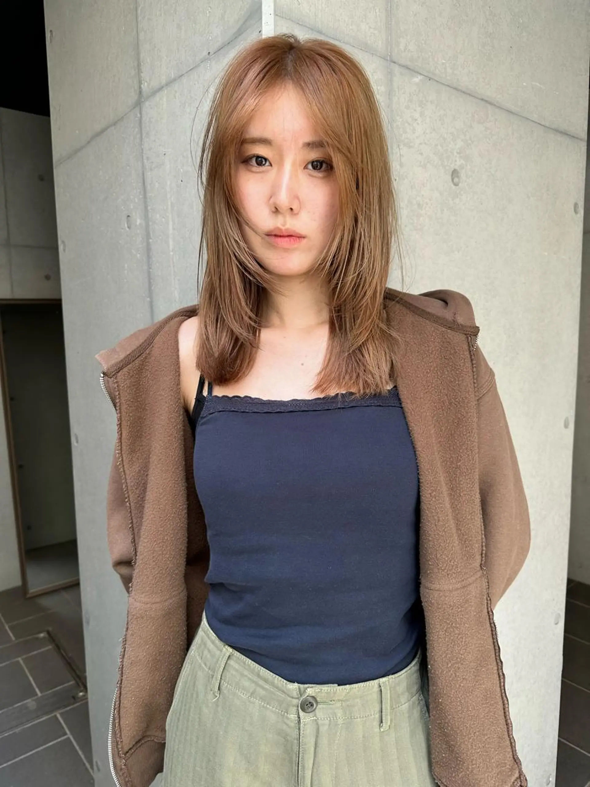 ミディアム カラー カット ヘアカラー トリートメント 似合わせウルフ/ レイヤー/山本祐輔のヘアスタイル