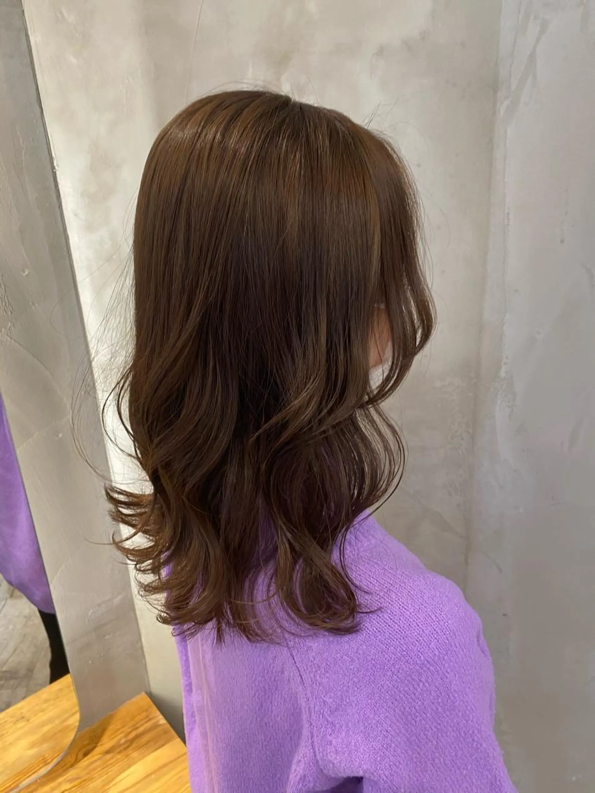 セミロング カット ヘアカラー 顔周りカット・相談 レイヤーも◎しずくのヘアスタイル