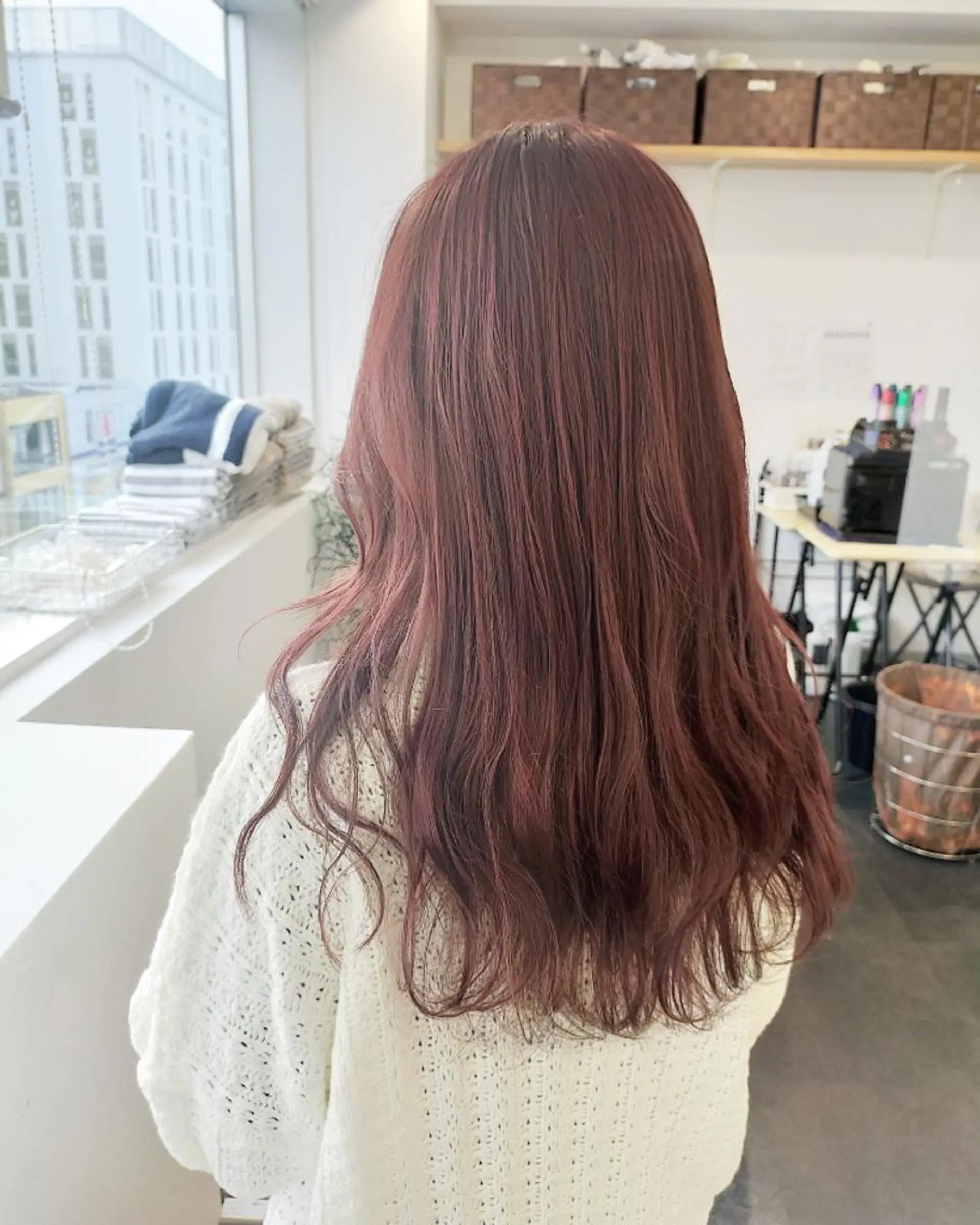 ロング カラー レッドカラー RU RIのヘアスタイル