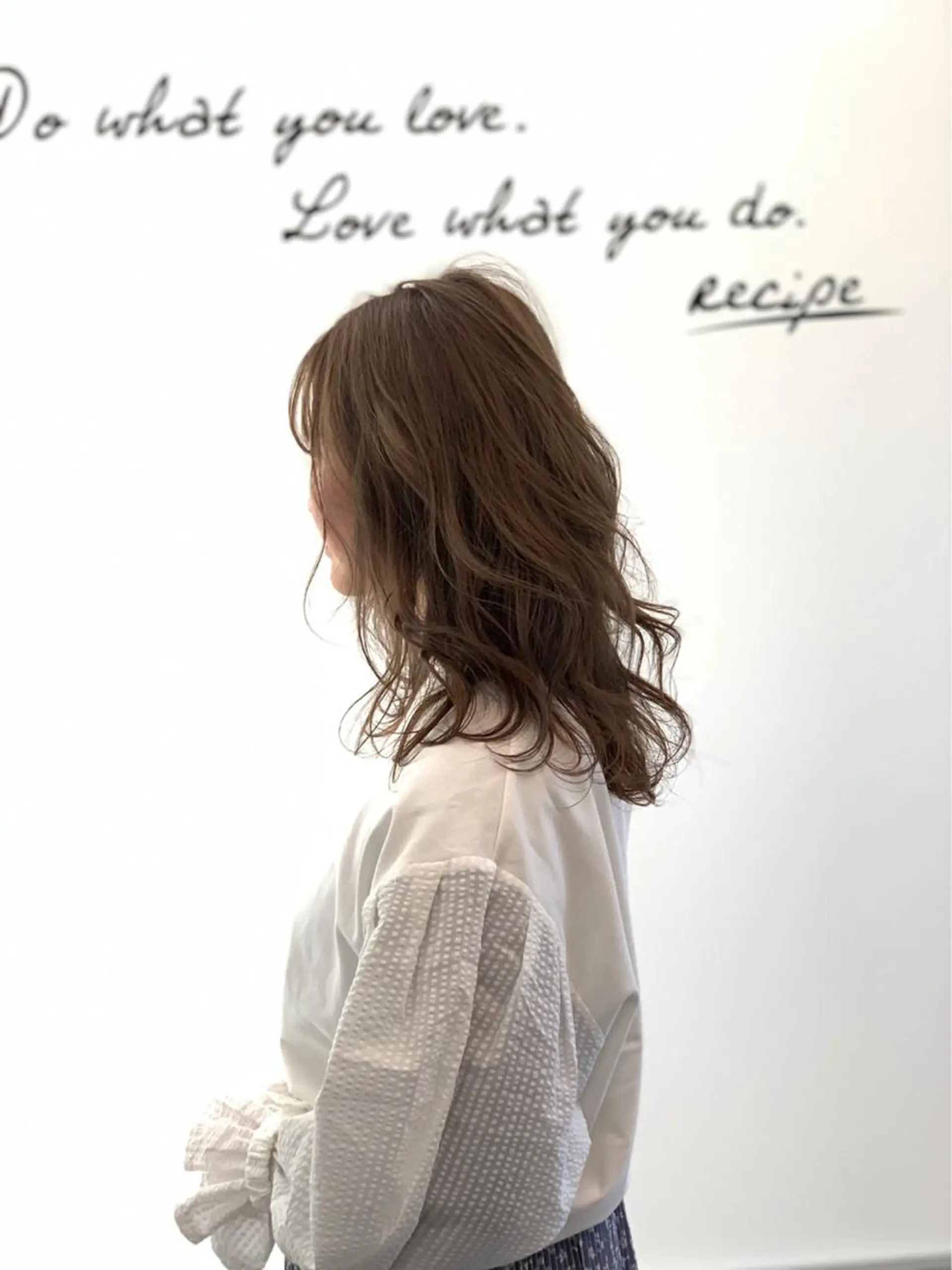 セミロング カラー 河内 元伸のヘアスタイル