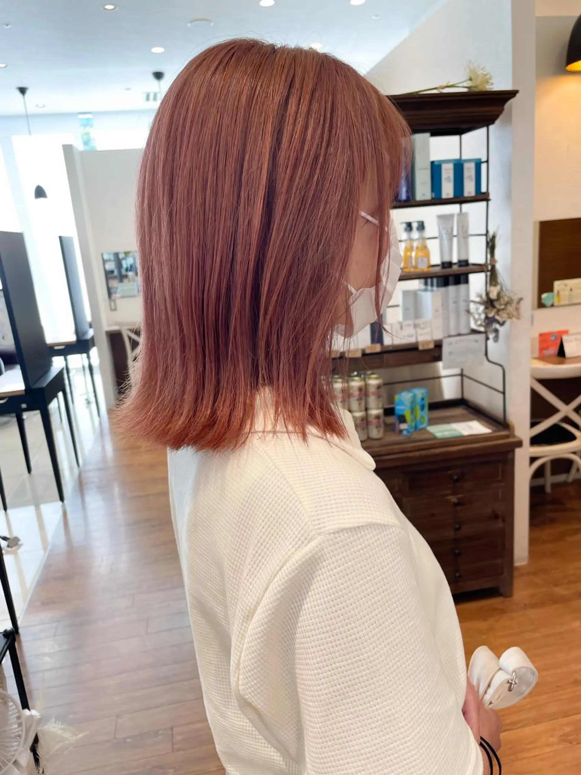 ミディアム カラー ベージュカラー ピンクカラー ピンクベージュ 髪質改善/ブリーチ 田代 龍我のヘアスタイル