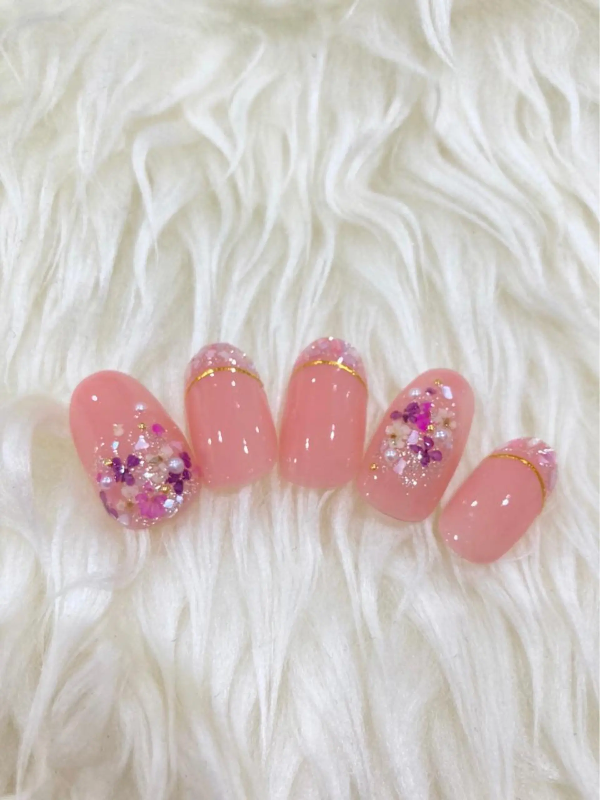 ネイル フラワーネイル ジェルネイル パラジェル ブライダルネイル ハンドネイル Nail&eye Belire 新宿のネイルデザイン