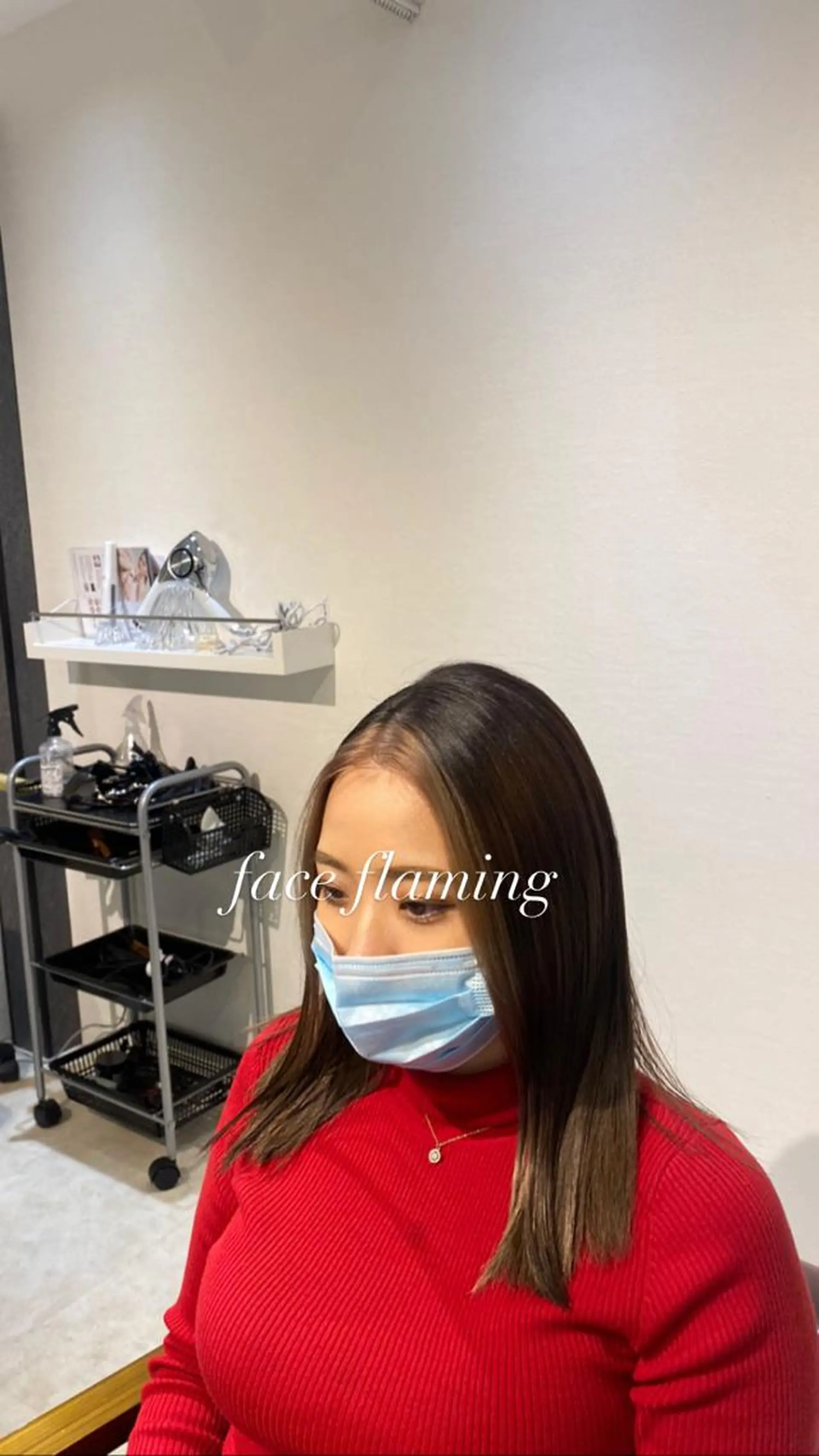 セミロング カラー ミストバング フェイスフレーミング カット 縮毛矯正 縮毛矯正とレイヤー カット/杉村凜汰郎のヘアスタイル