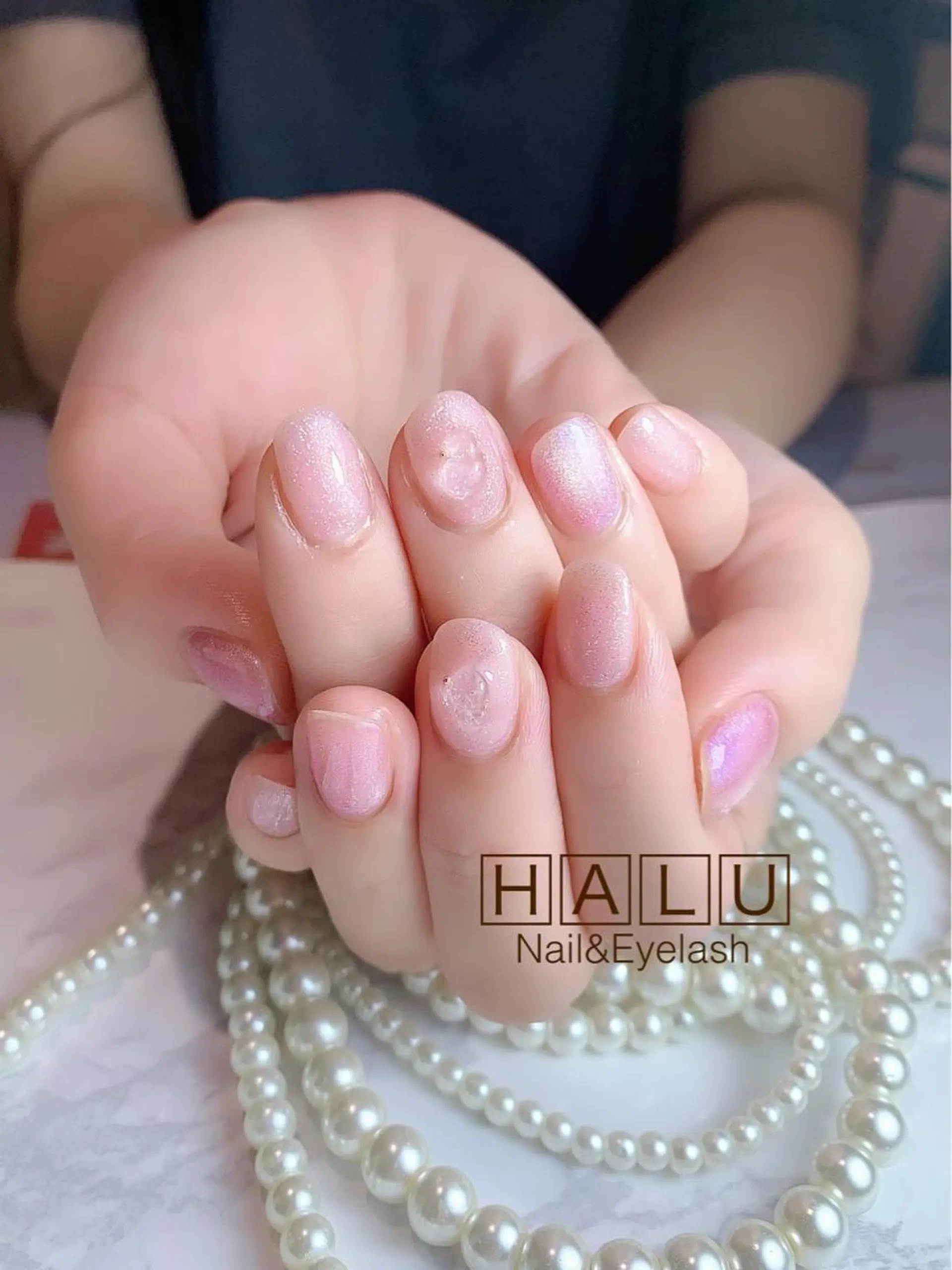 ネイル クリアネイル キラキラネイル ストーンネイル HALU ハルのネイルデザイン