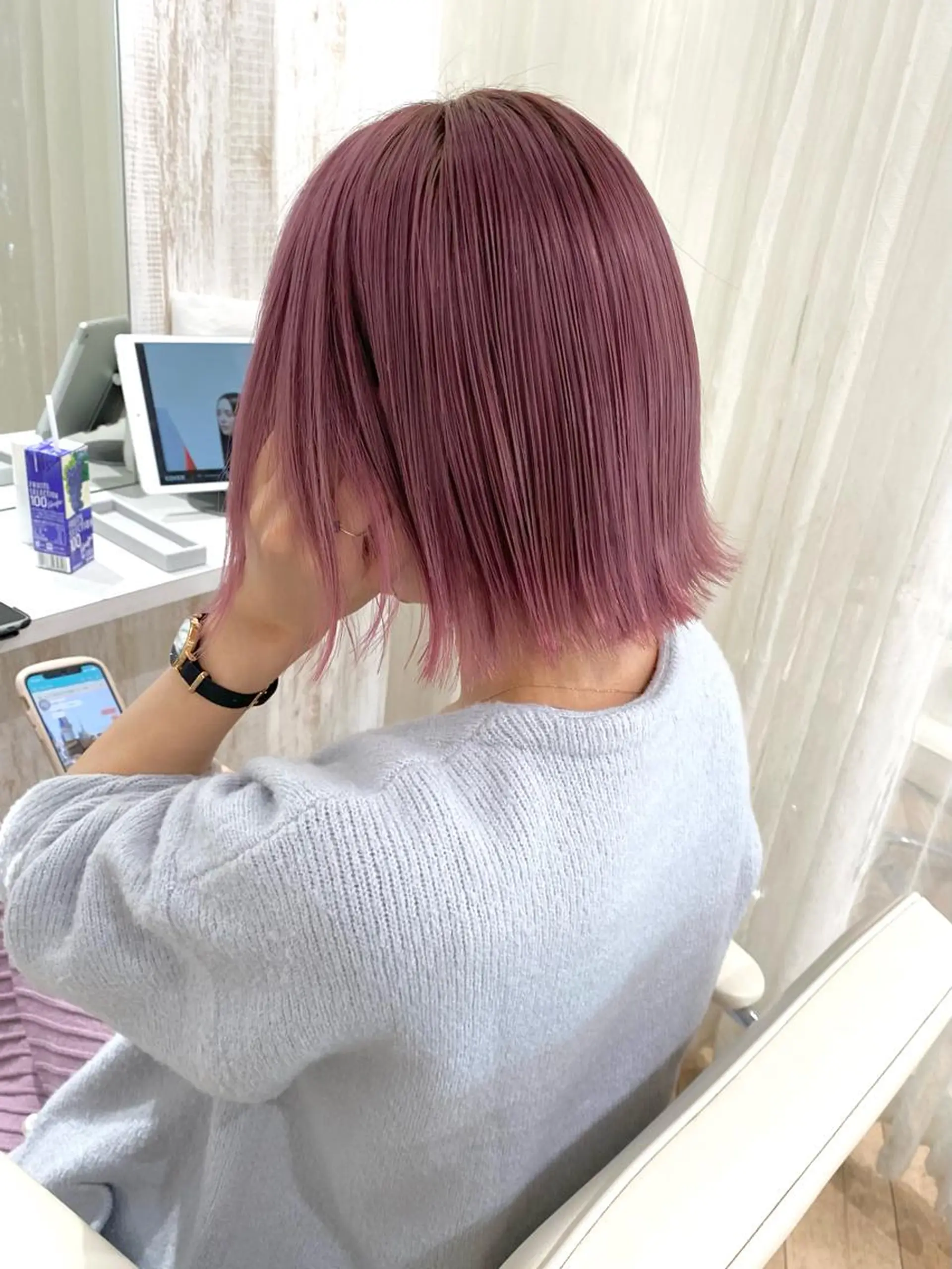 ショート カラー シールエクステ ブリーチ ケアブリーチ ダブルカラー ハイライトカラー 🌙HIZUKI🌙 ハイトーン 艶髪のヘアスタイル