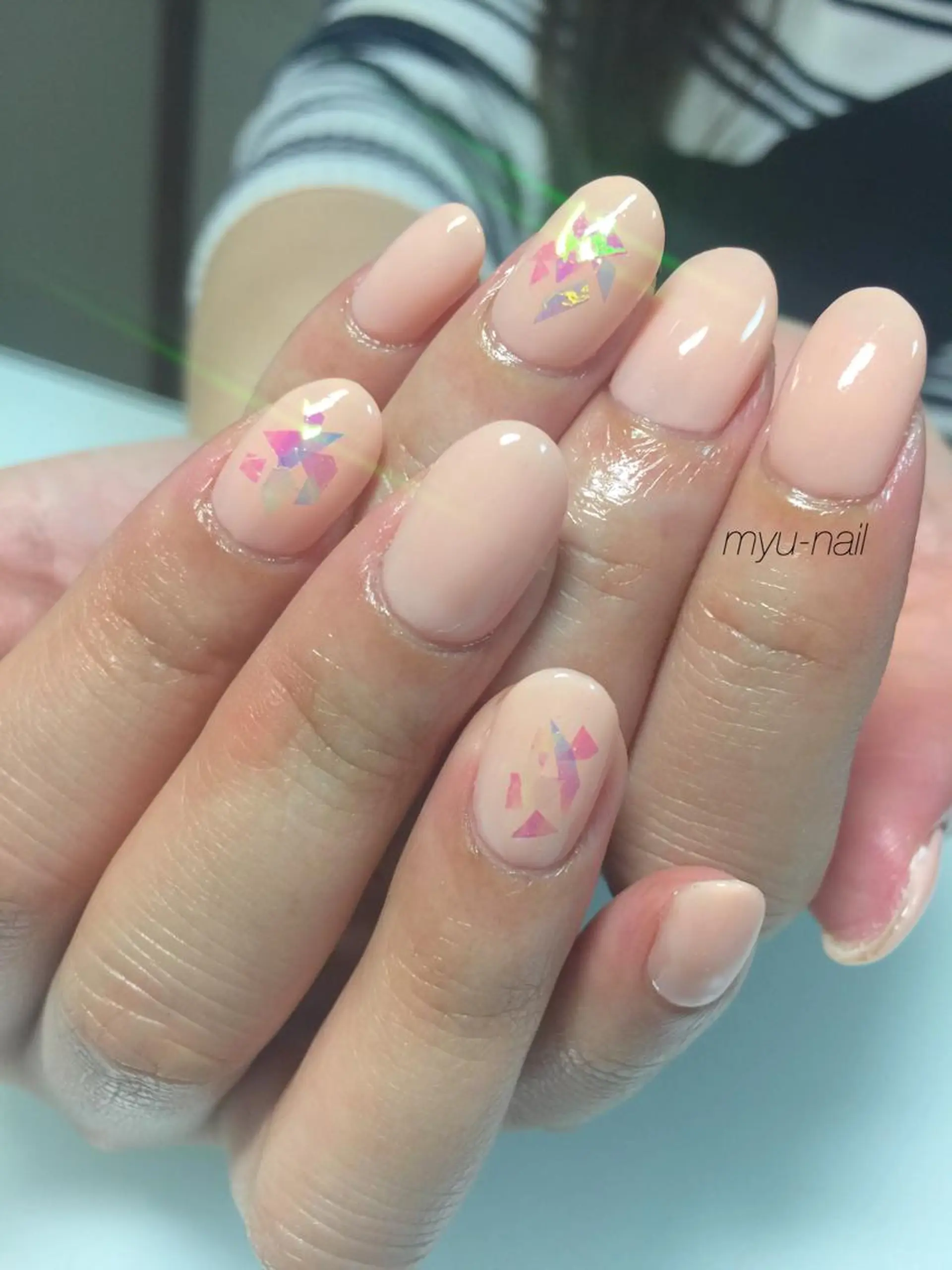 ネイル ミラーネイル シンプルネイル ホームサロン myu-nailのネイルデザイン