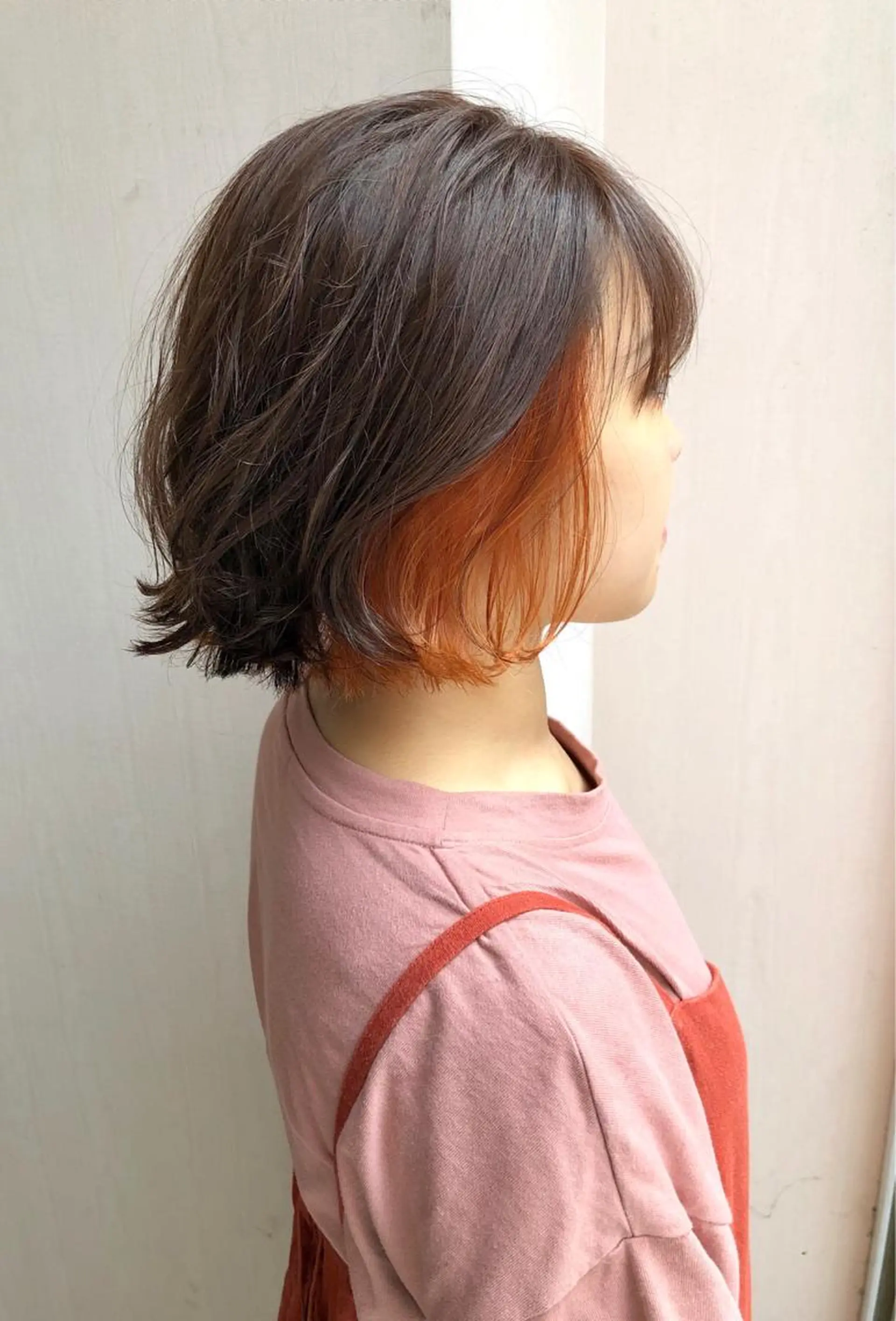 ショート カラー オレンジ 細川 亮のヘアスタイル