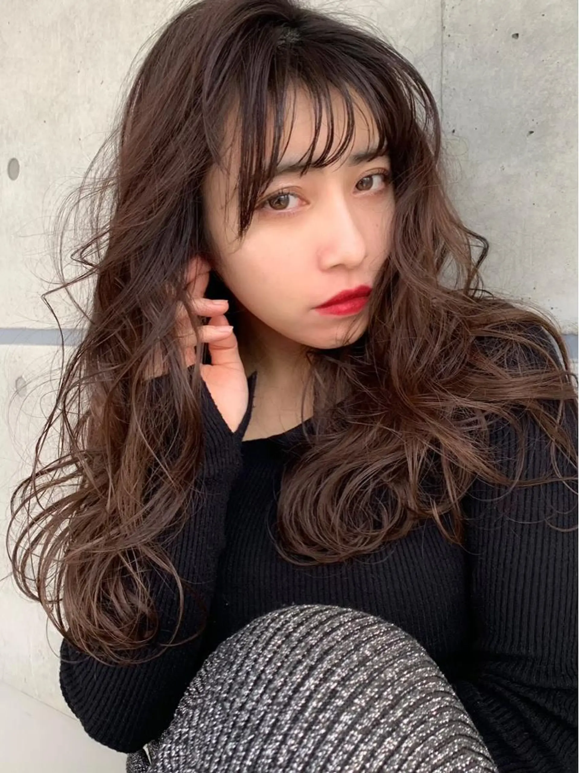 ロング カラー ヘアカラー トリートメント NANAMI🩵 大人可愛い韓国ヘアのヘアスタイル