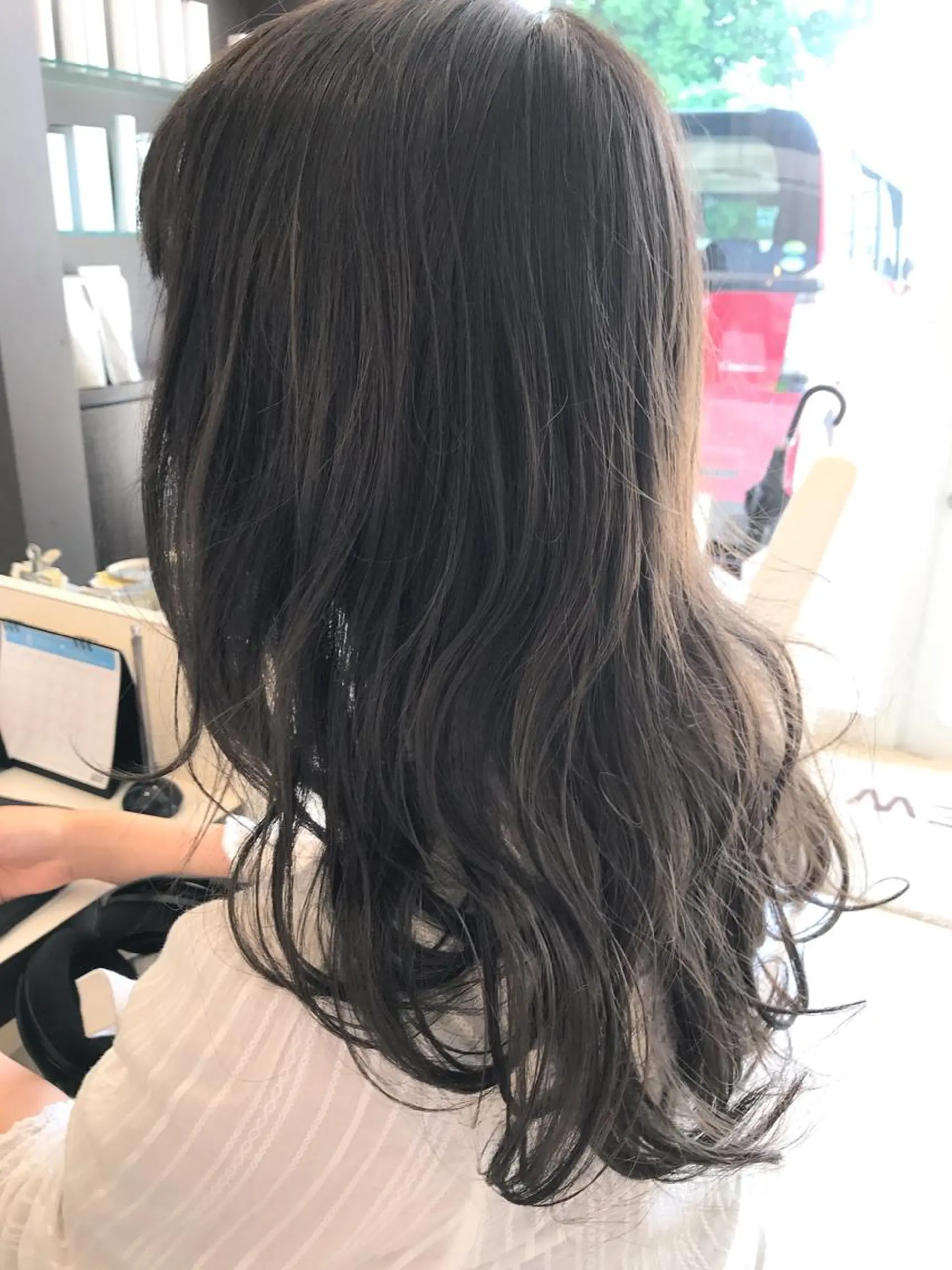 セミロング カラー ブルーカラー 武田 清久のヘアスタイル