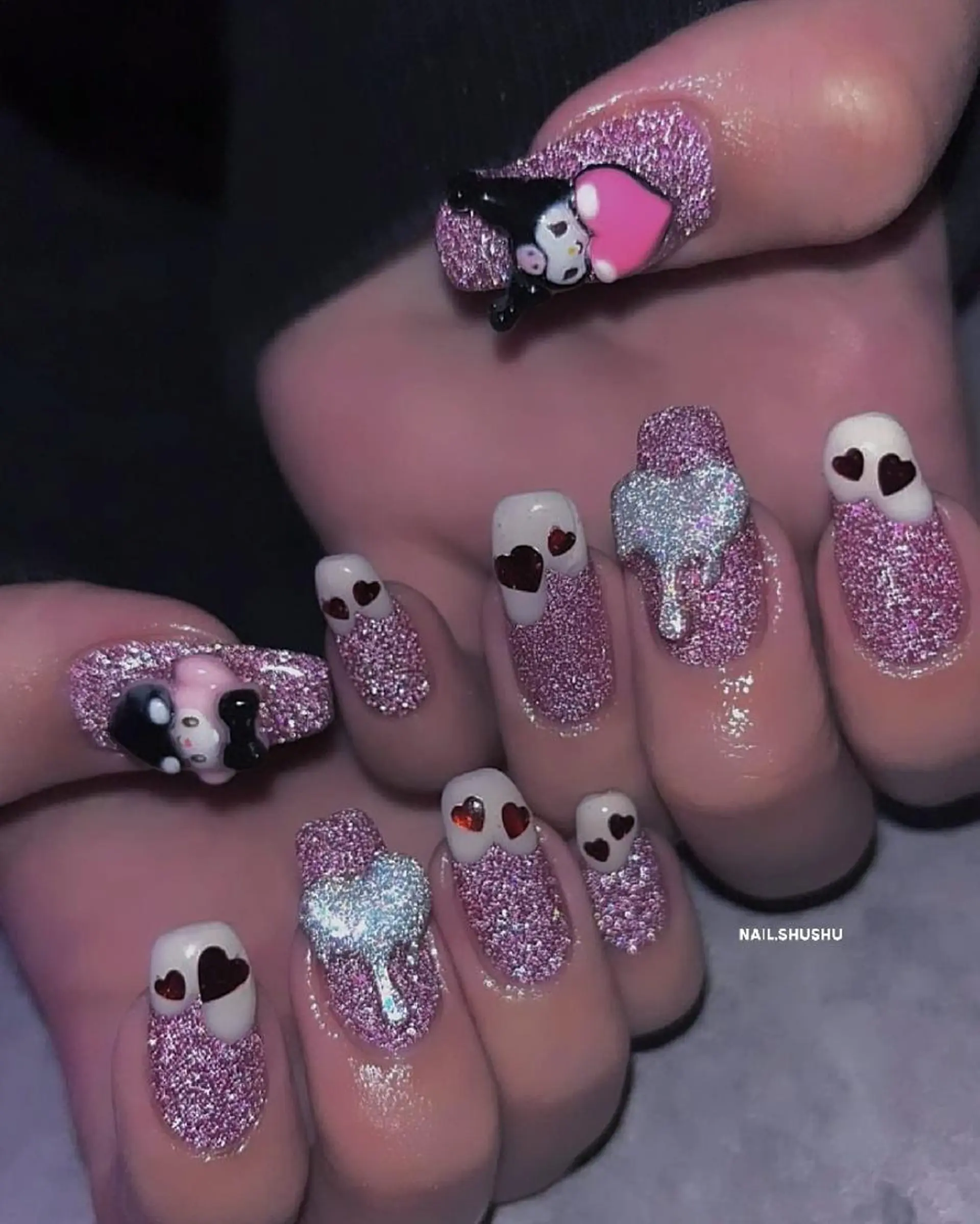 ネイル 持ち込み ニュアンスネイル シンプルネイル 冬ネイル 3dパーツ/流行り 👧shushu❤️のネイルデザイン