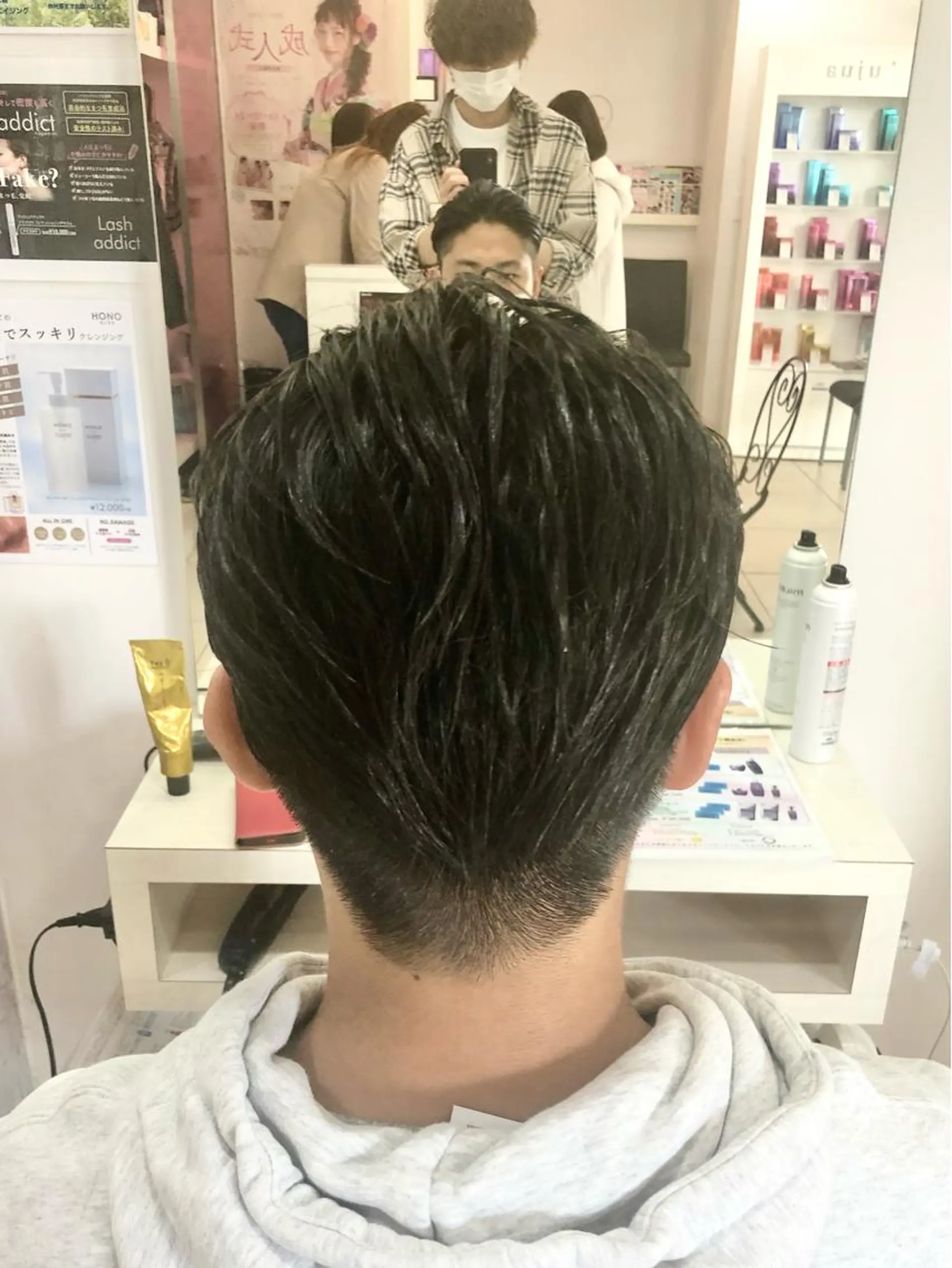 ショート メンズ カット 髪質改善× 白髪ぼかし溝江のヘアスタイル