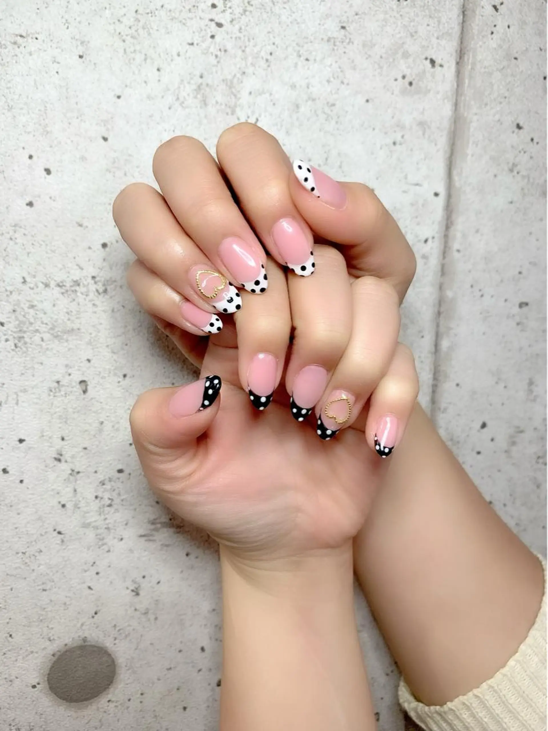 ネイル アートネイル ドット フレンチネイル ハート 韓国ネイル ハンドネイル Nail Salon　Ｋのネイルデザイン
