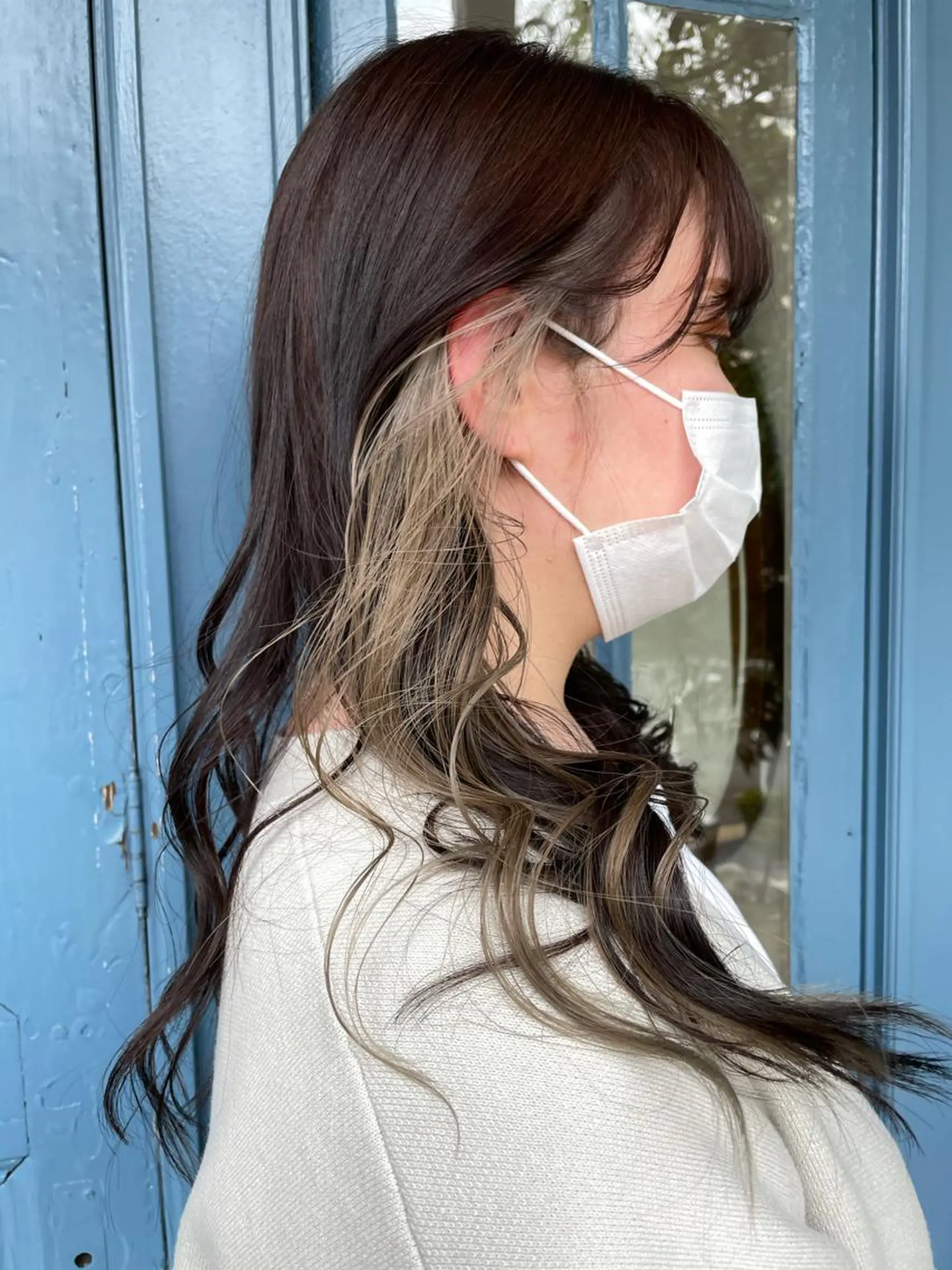 セミロング ブリーチ毛矯正.髪質 改善.髪にドラマをのヘアスタイル