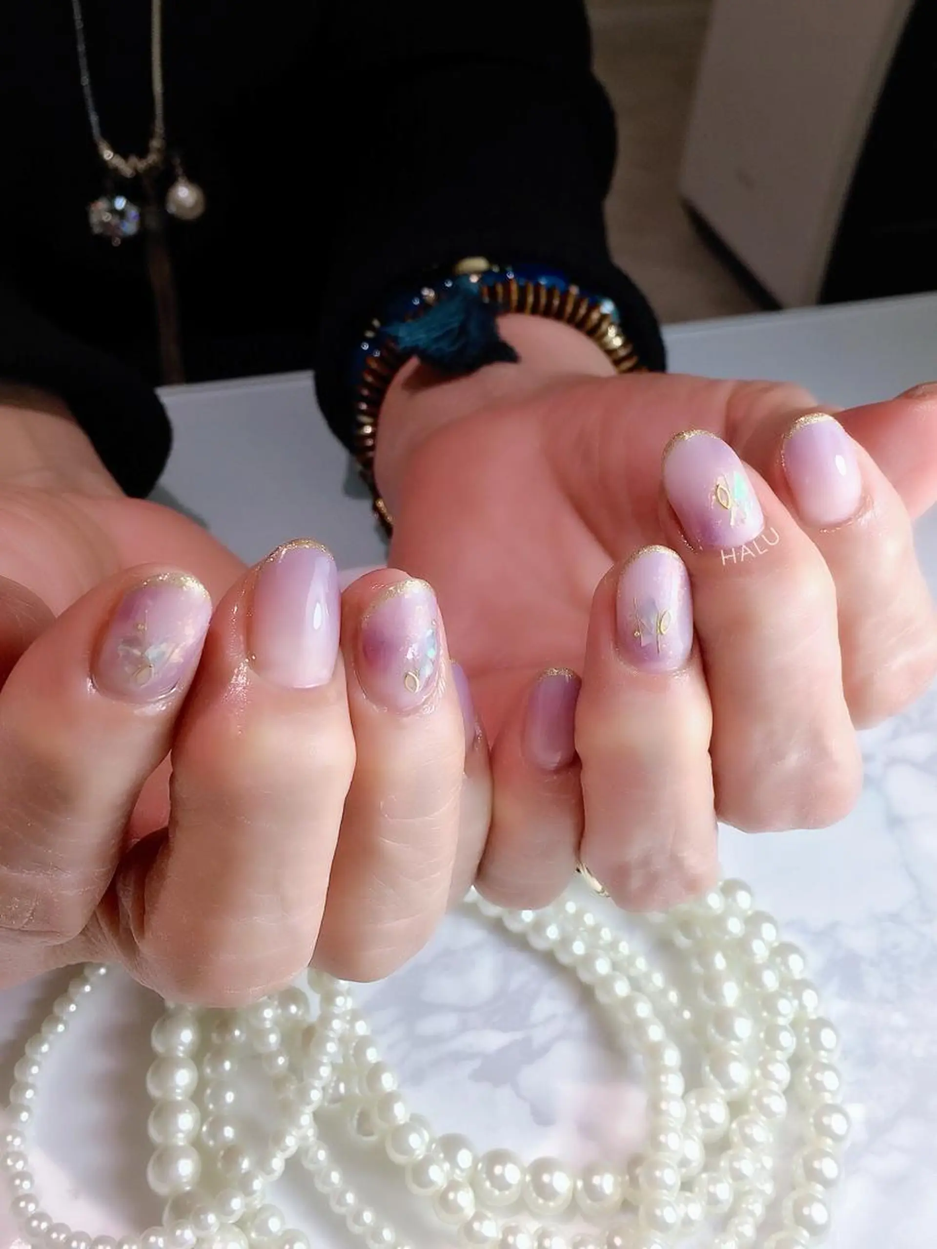 ネイル パープル 春ネイル HALU ハルのネイルデザイン