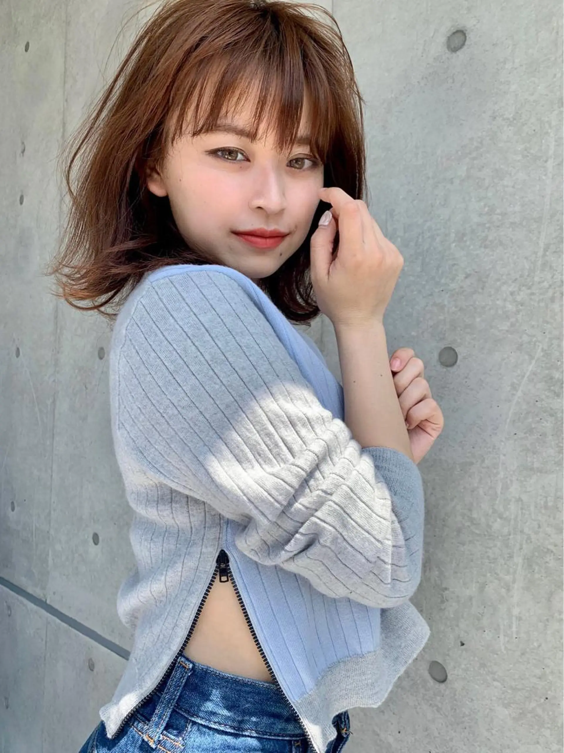 セミロング ヘアアレンジ 縮毛矯正/髪質改善/ ブリーチ毛/木元渓太のヘアスタイル