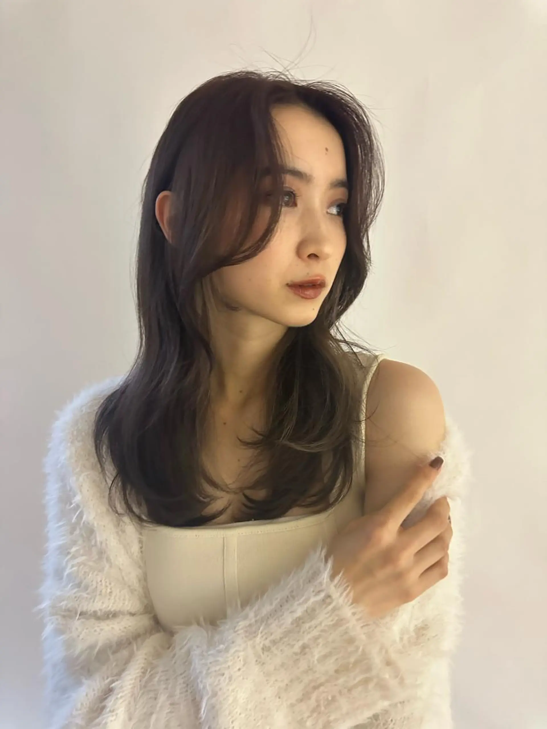 ロング カラー カット ヘアカラー トリートメント 小顔レイヤー/ ベージュ🤍Rieのヘアスタイル