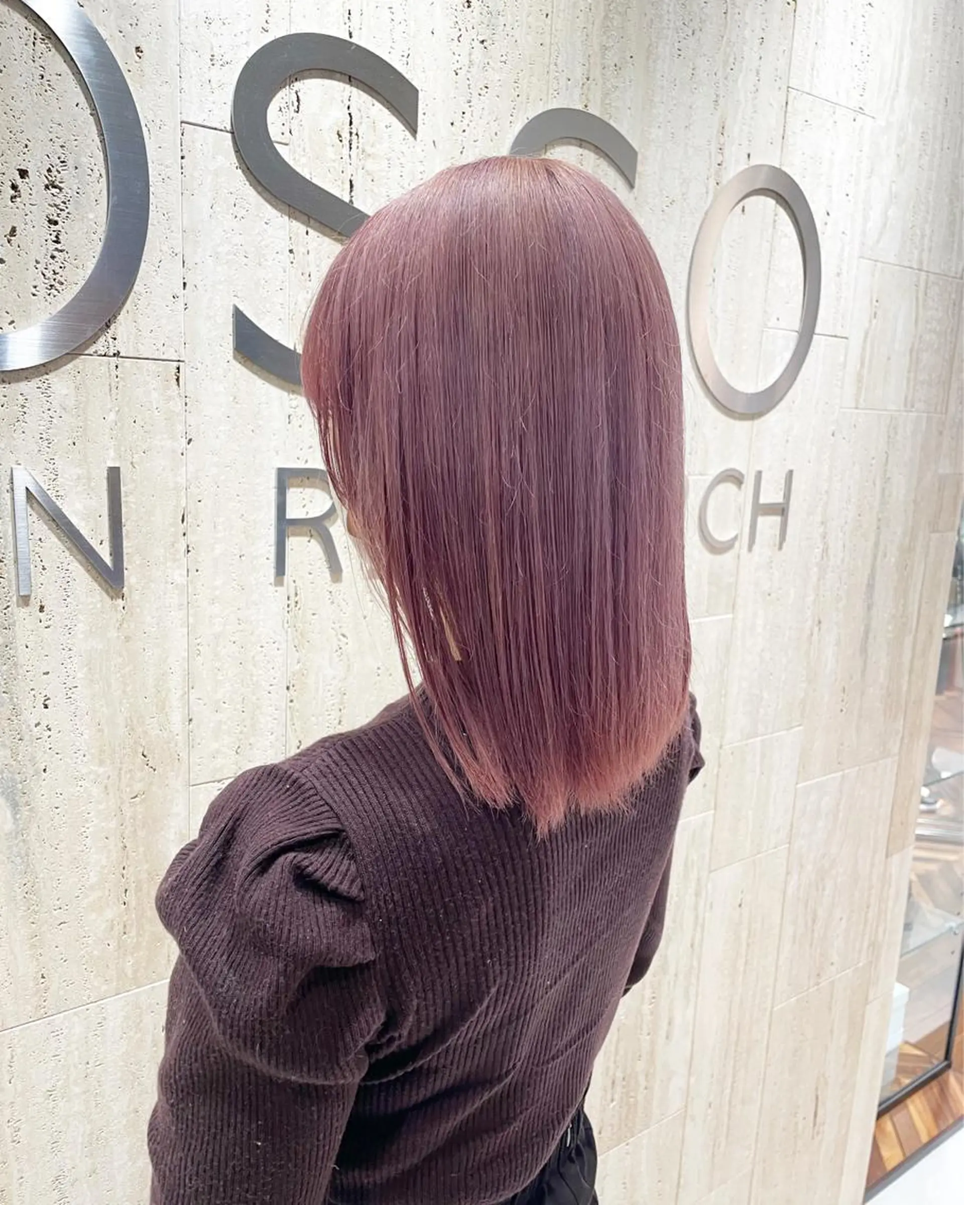 ミディアム カラー グレージュ ピンクカラー カット ヘアカラー トリートメント 高橋 芽衣のヘアスタイル