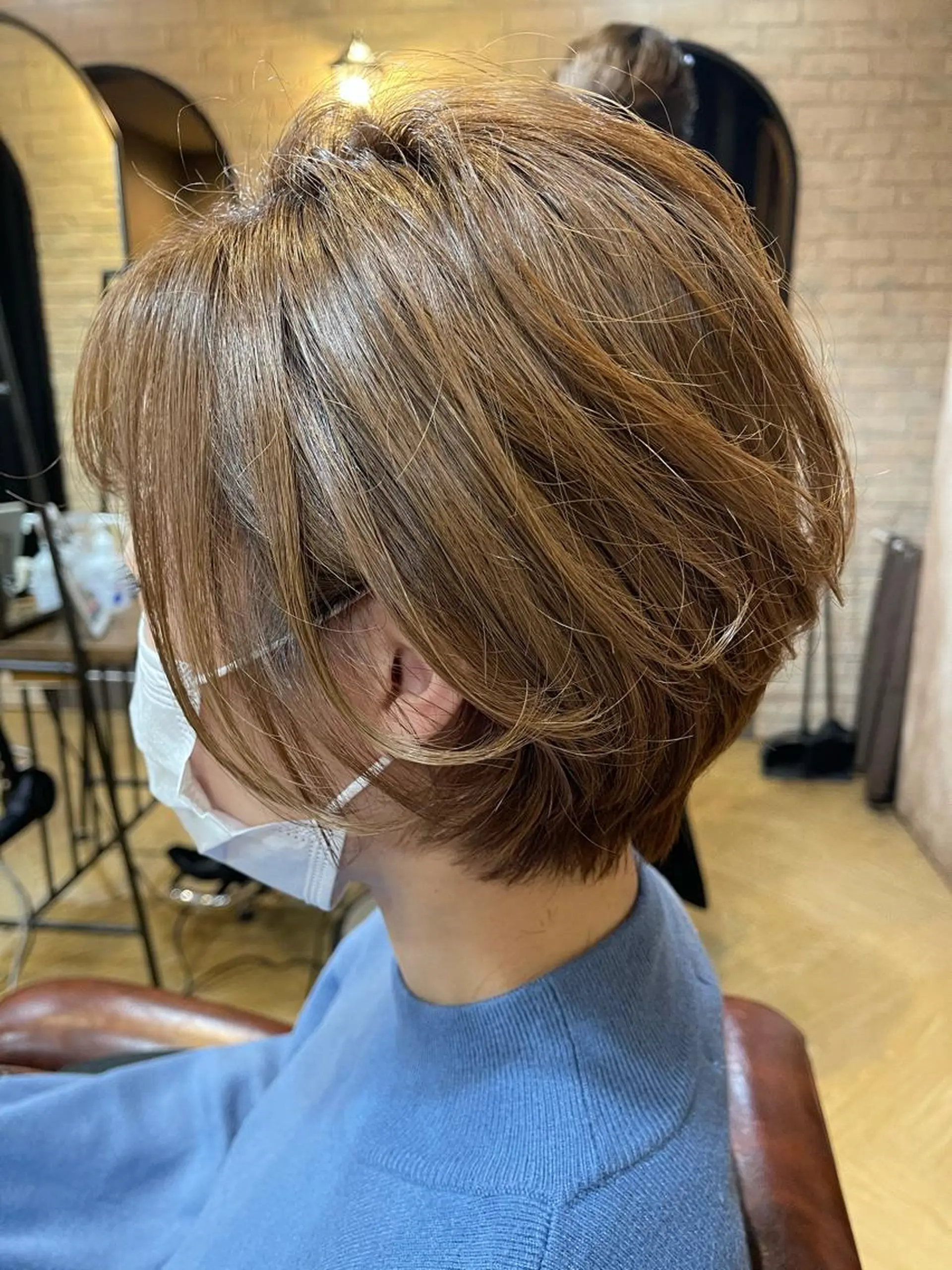 ショート カラー 丸みショート くびれヘア ショートヘア カット ヘアカラー トリートメント antica YOSHIのヘアスタイル