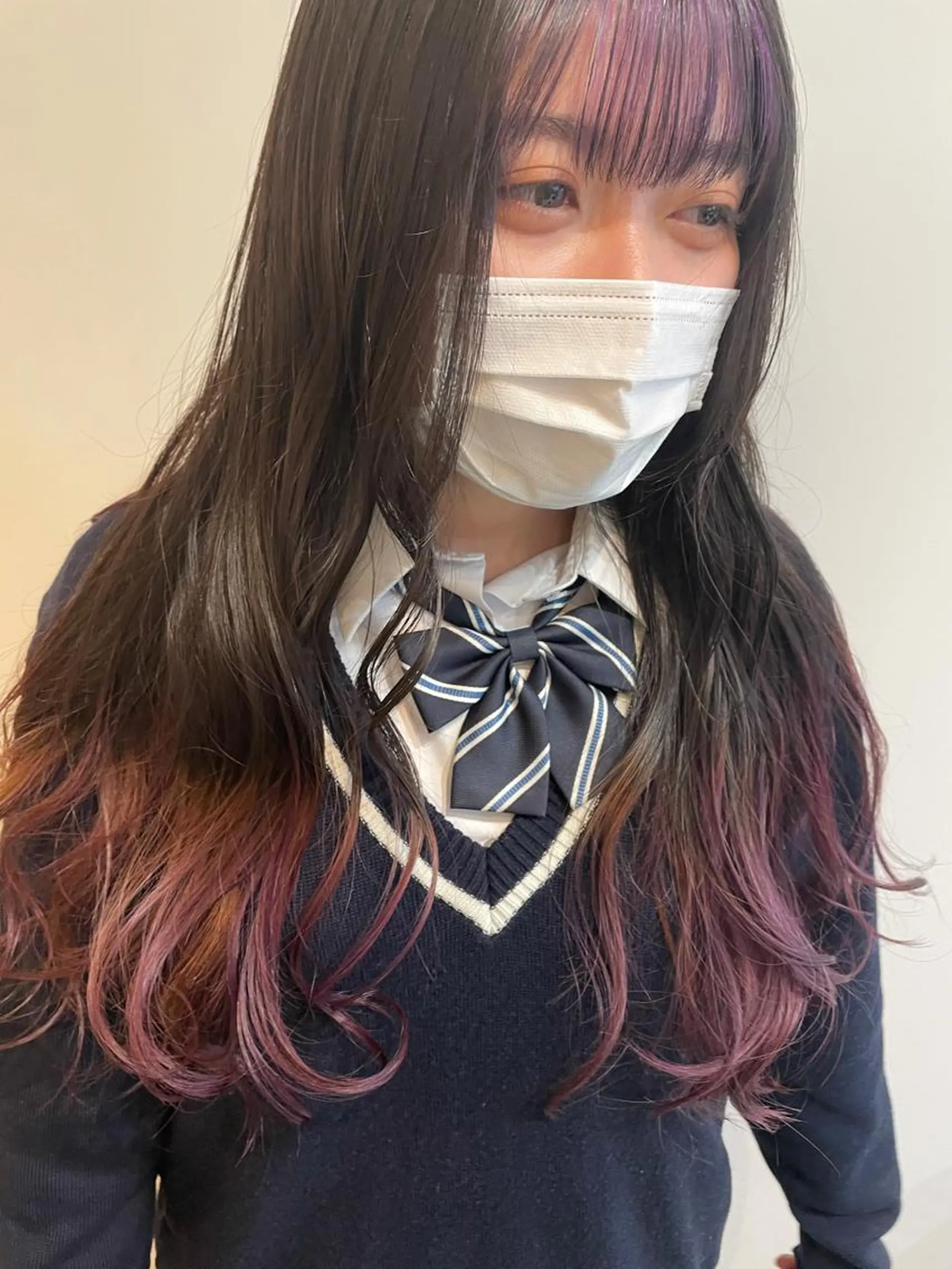 ロング カラー ブリーチ パープルカラー ヘアカラー 中目黒🌼 🌼ハナのヘアスタイル