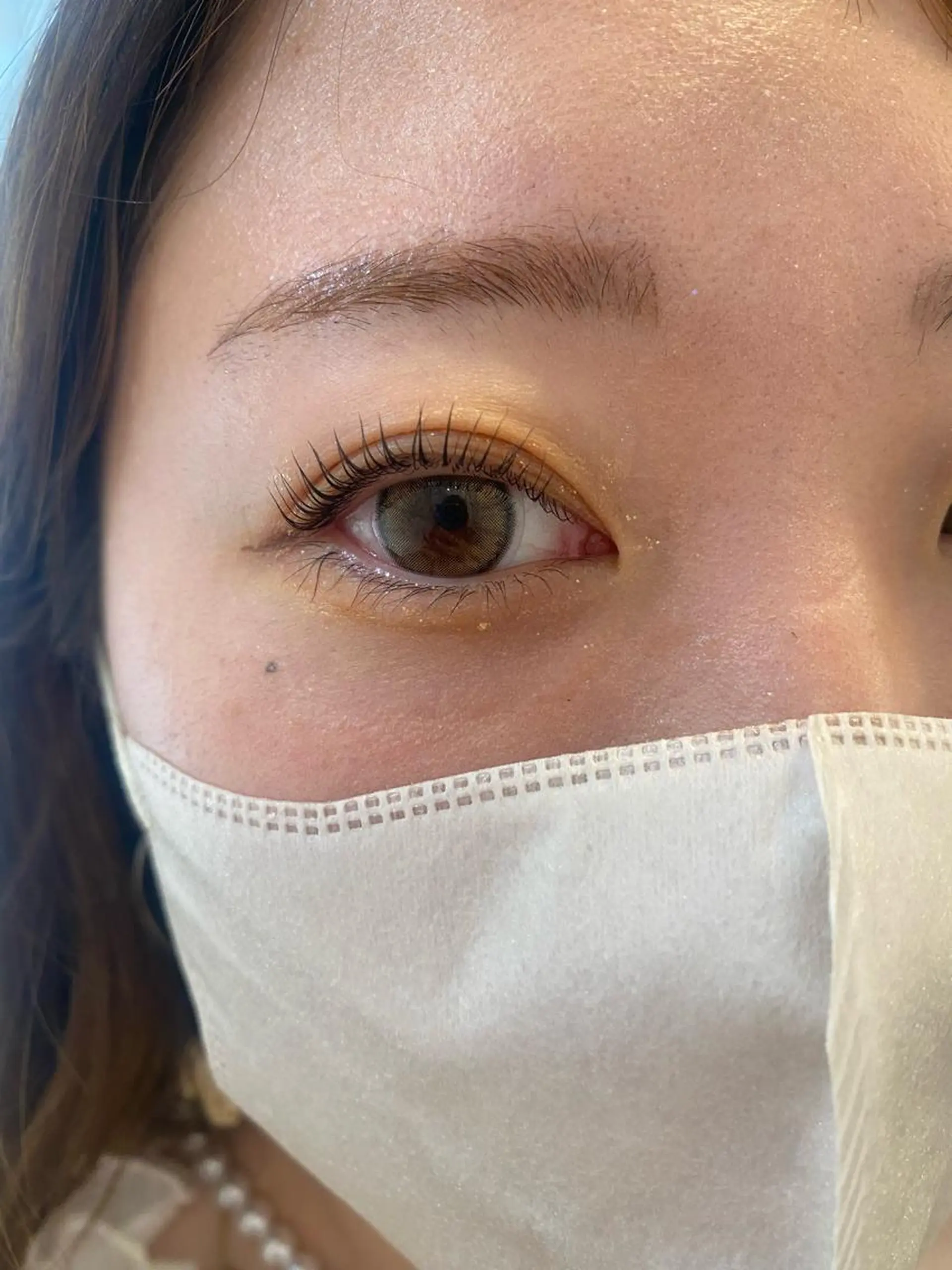 マツエク・マツパ パリジェンヌラッシュリフト 一重×まつ毛パーマ マツパ ブリーチなしカラー ダブルカラーエクステのヘアスタイル