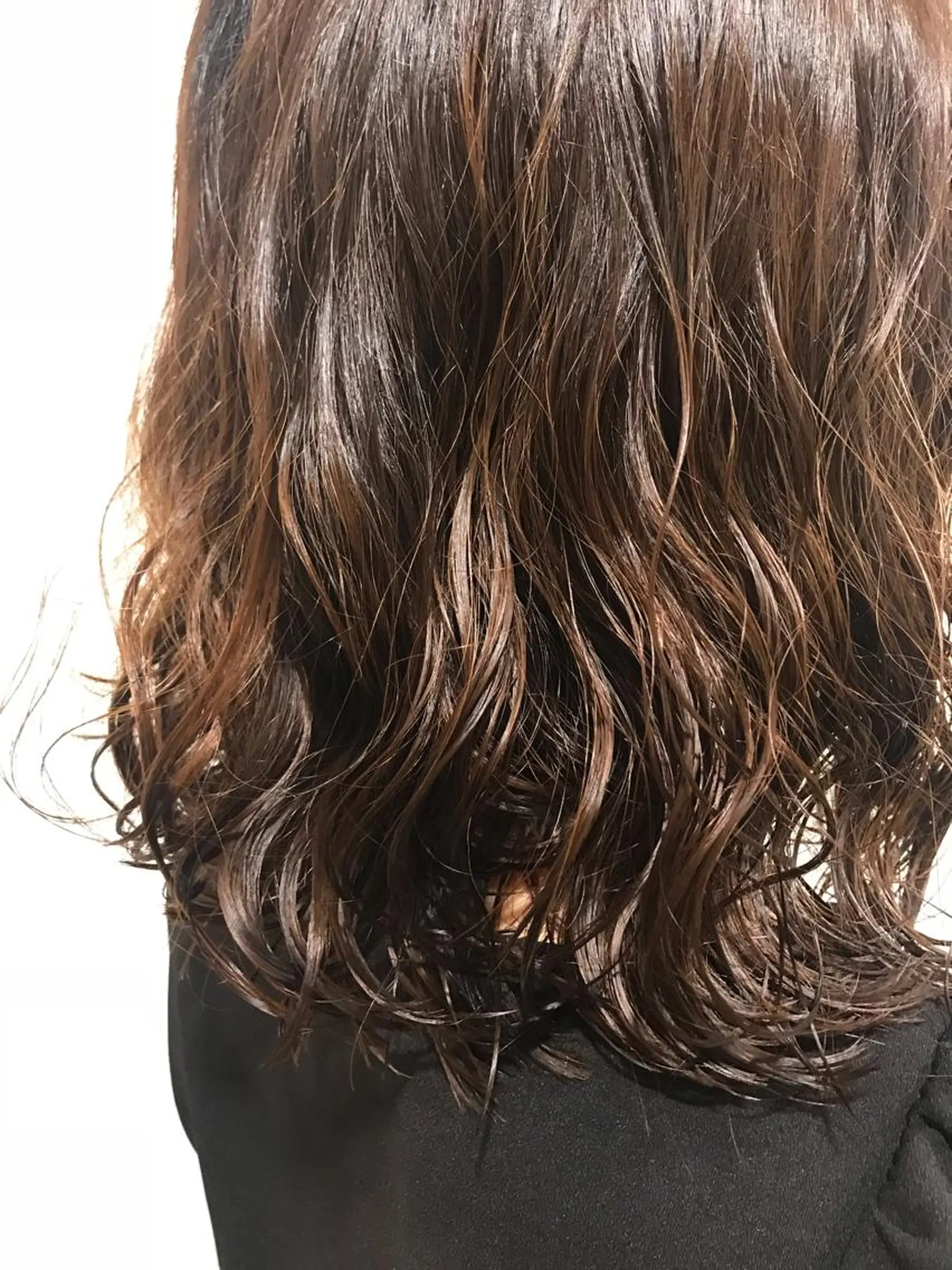 ミディアム パーマ 暖色カラー🍊 ボブ🌿顔周りcutのヘアスタイル