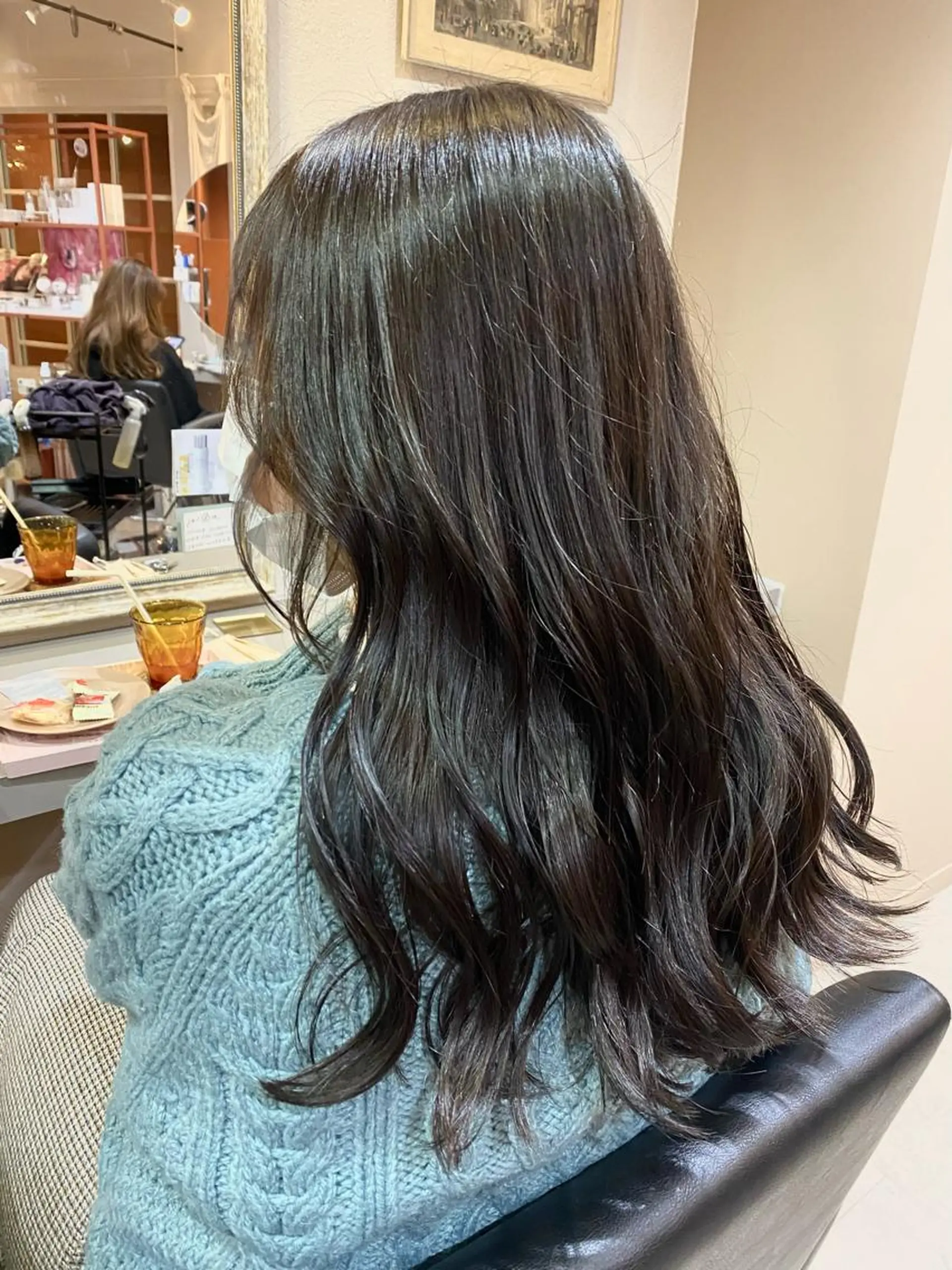 ロング カット ヘアカラー 艶髪　透明感カラー 田中伶奈のヘアスタイル