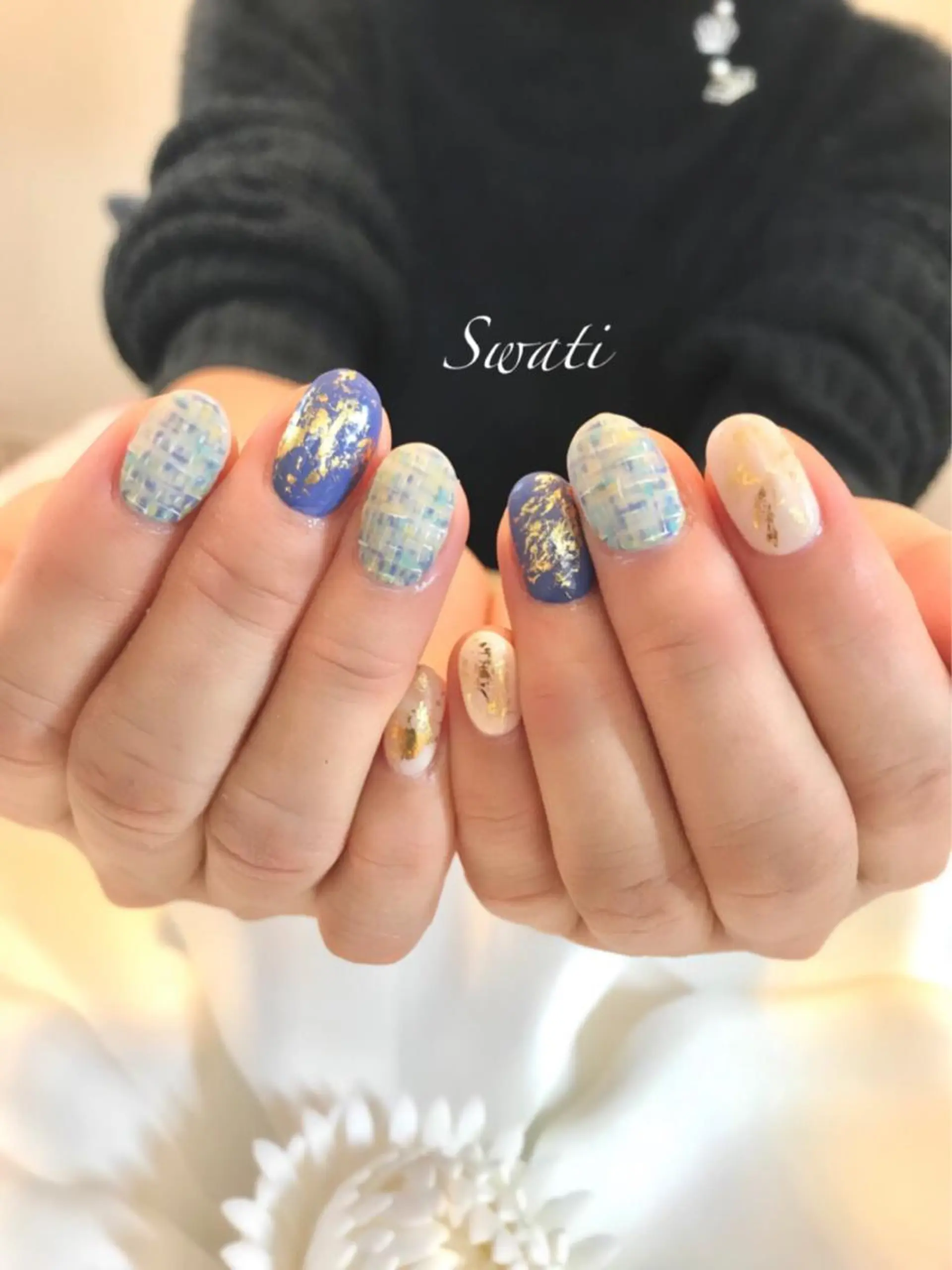 ネイル アートネイル オフィスネイル シンプルネイル ストーンネイル ツイードネイル yuko (ネイリスト)のネイルデザイン