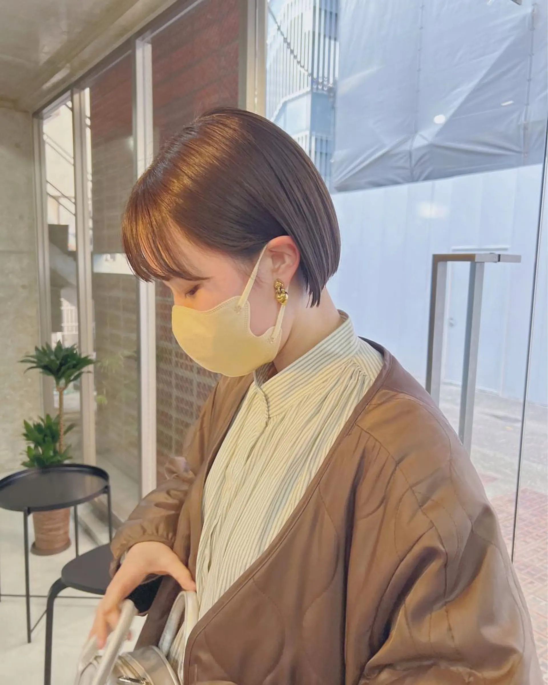 ショート カラー ボブパーマコテ巻き風 パーマNo1深江秀平のヘアスタイル