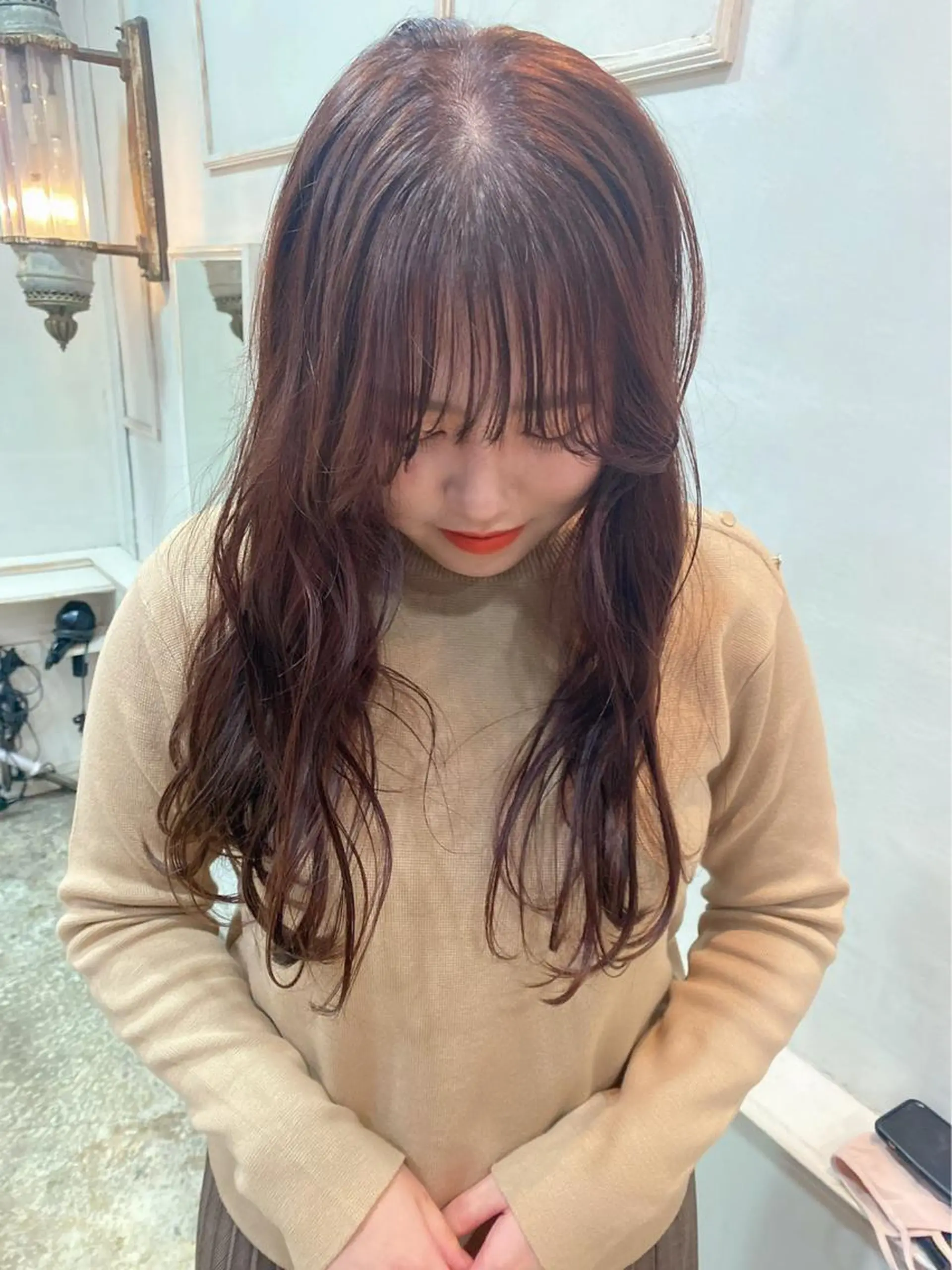 セミロング カラー ヘアアレンジ メンズ ブラウンカラー ピンクカラー ピンクブラウン 💐ナチュラルヘア Kroda💐のヘアスタイル